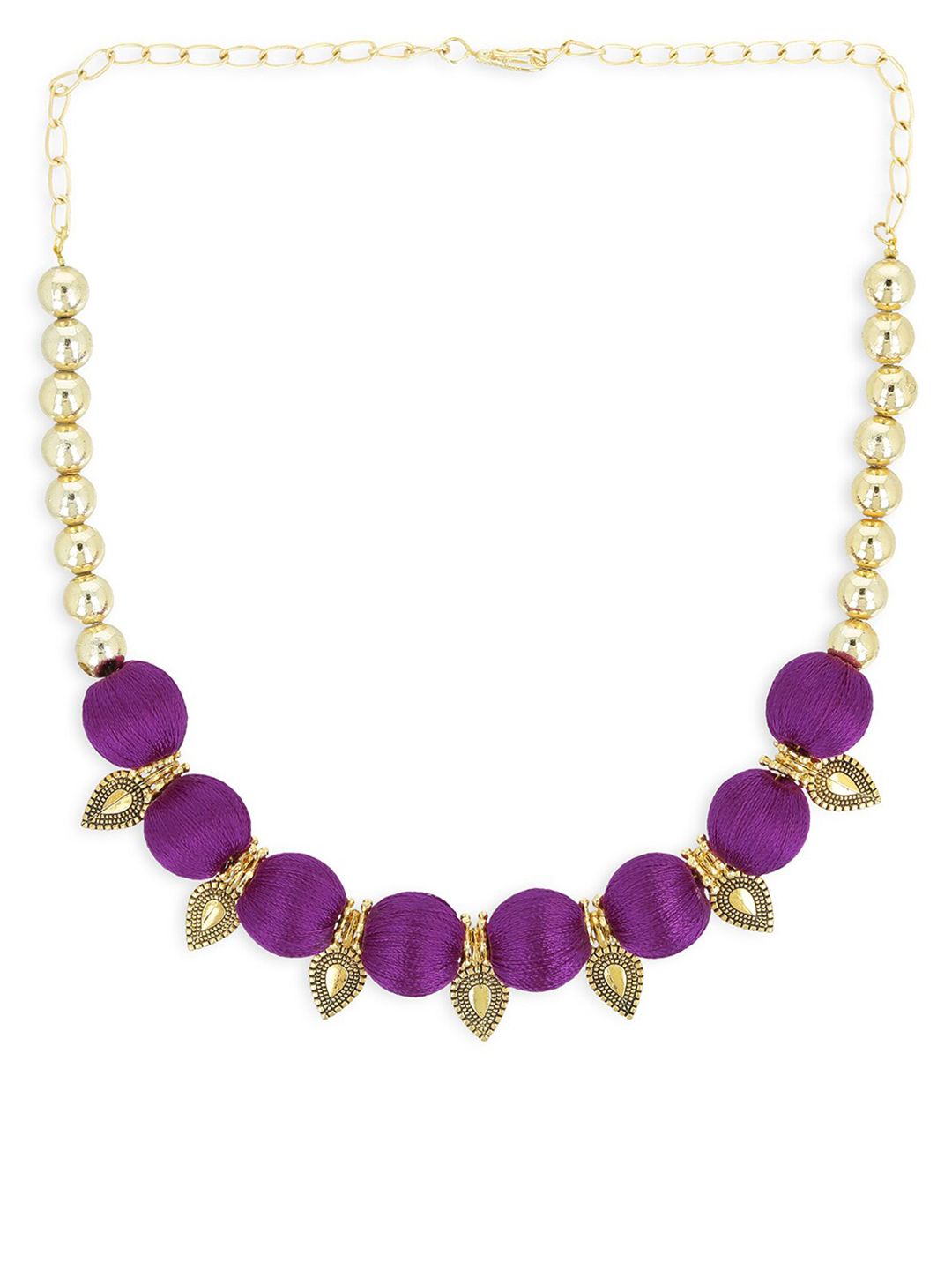 AKSHARA Girls Gold-Plated & Purple Handcrafted Necklace-picture-22