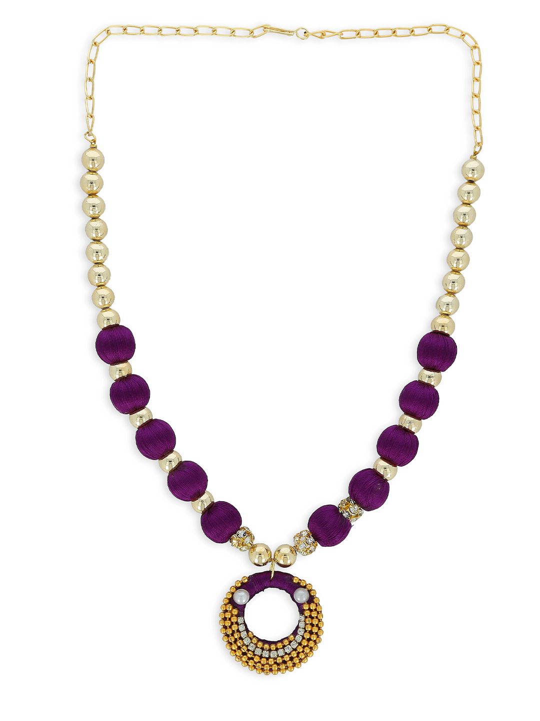 AKSHARA Girls Gold-Toned & Purple Alloy Gold-Plated Handcrafted Necklace-picture-37