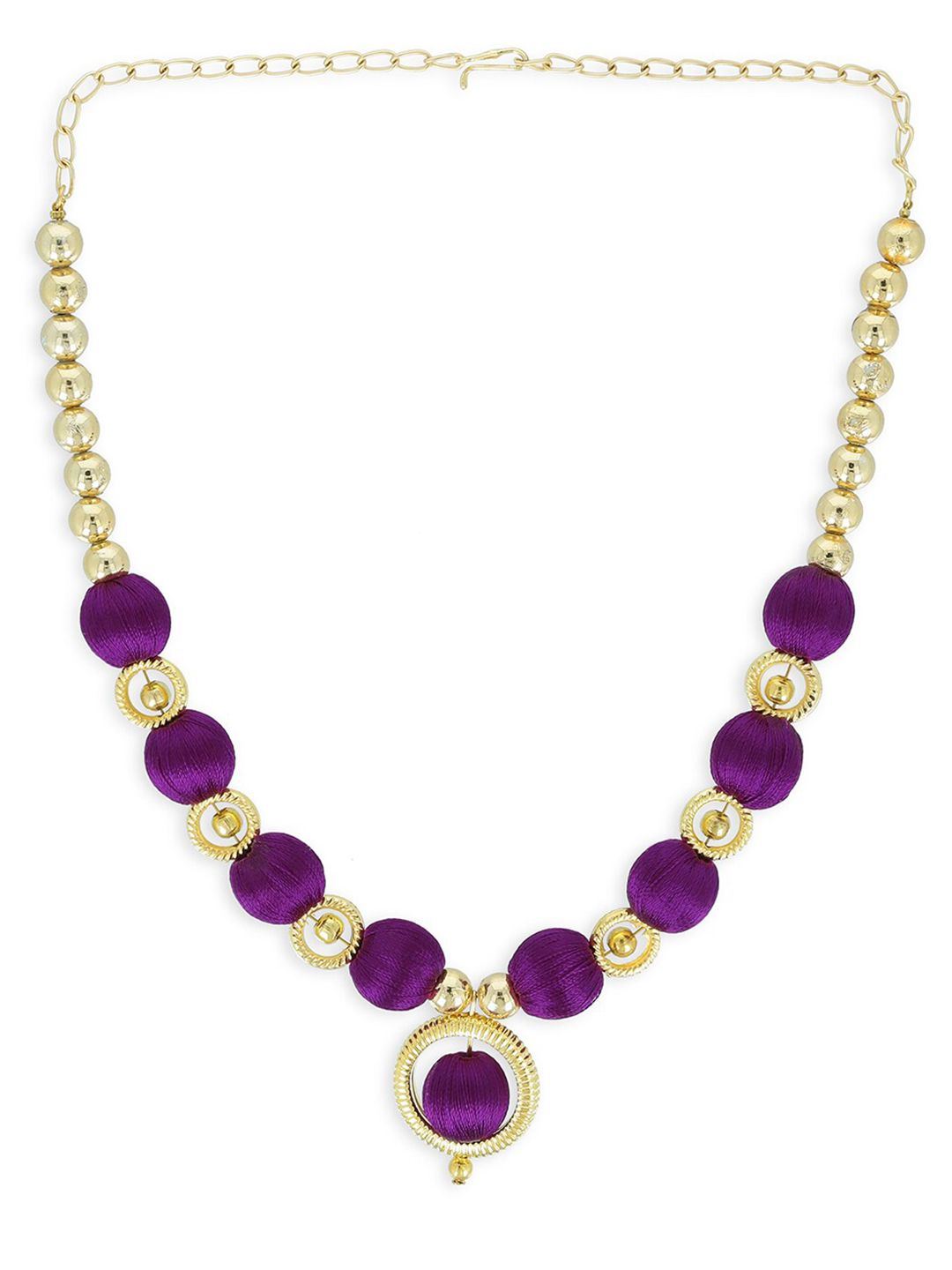 AKSHARA Girls Gold-Toned & Purple Alloy Gold-Plated Handcrafted Necklace-picture-50