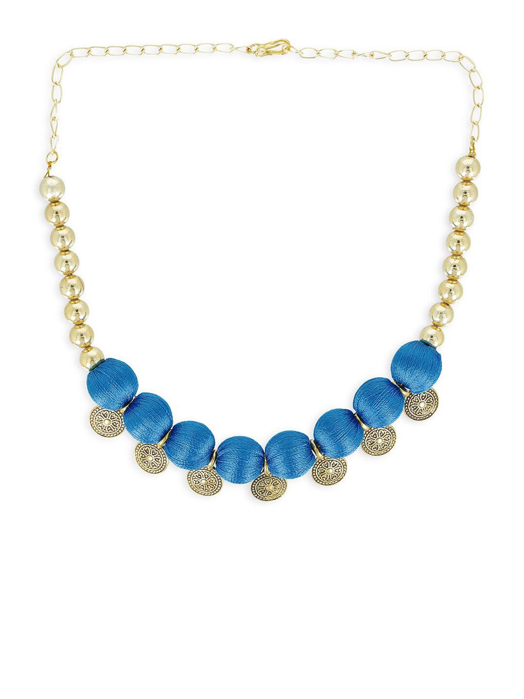 AKSHARA Girls Gold-Toned & Blue Alloy Gold-Plated Handcrafted Necklace-picture-12
