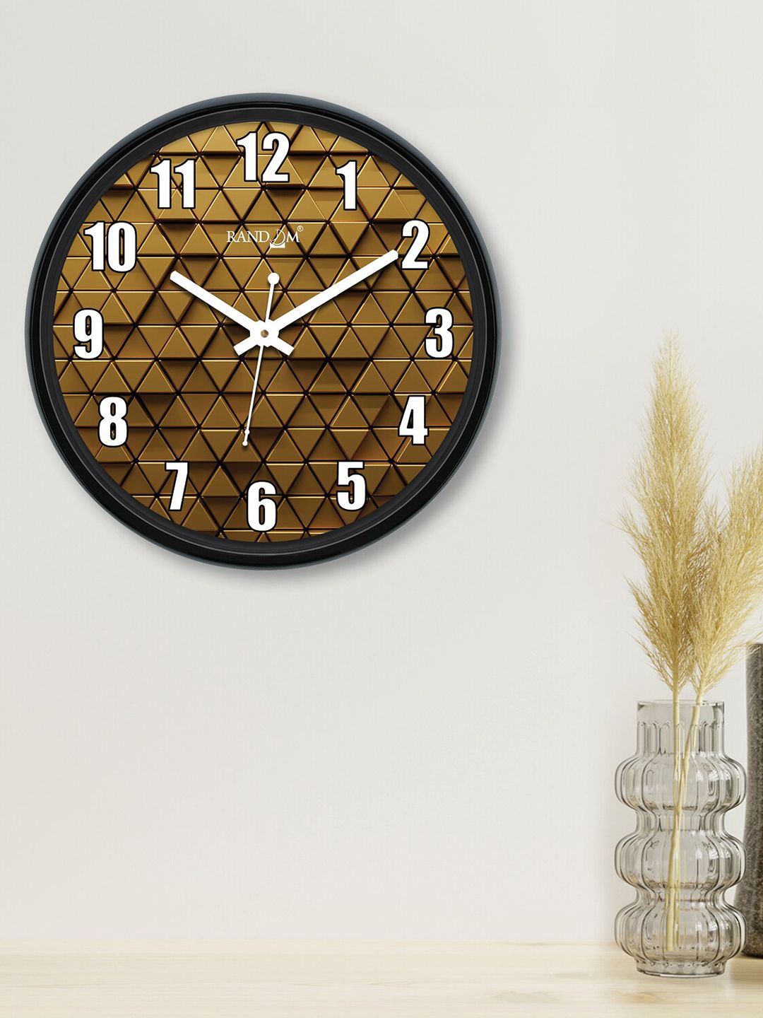 RANDOM Brown & White Printed Contemporary Wall Clock-picture-27
