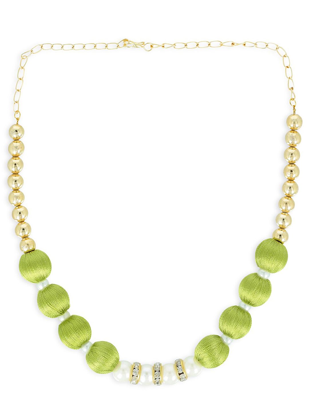 AKSHARA Girls Gold-Plated & Green Handcrafted Necklace-picture-18