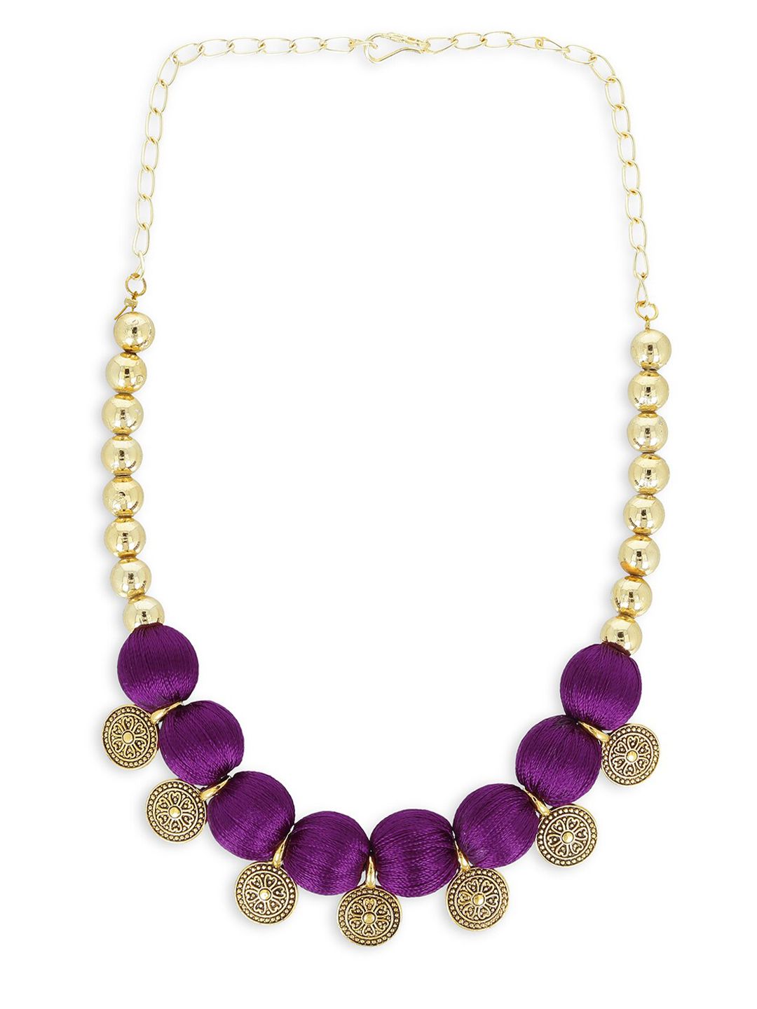 AKSHARA Girls Gold-Toned & Purple Alloy Gold-Plated Handcrafted Necklace-picture-43