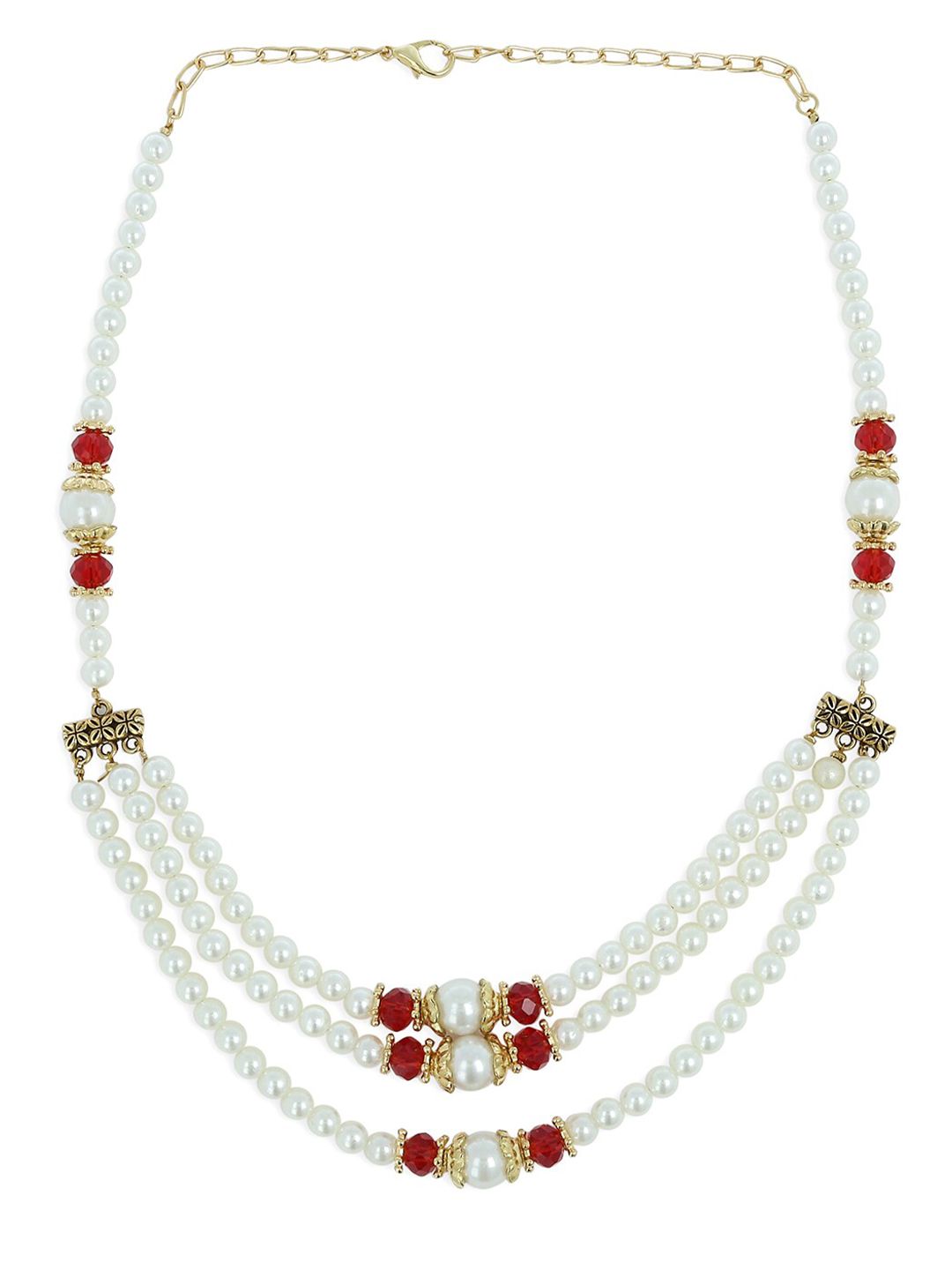 AKSHARA Girls Gold-Toned & White Alloy Gold-Plated Handcrafted Necklace-picture-21
