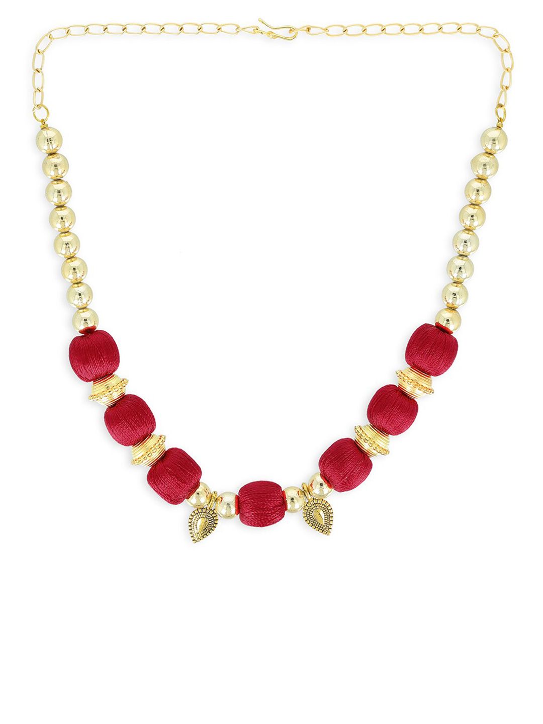 AKSHARA Girls Gold-Plated & Red Statement Handcrafted Necklace-picture-34