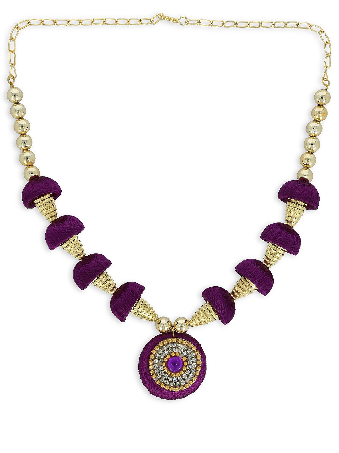 AKSHARA Girls Purple Alloy Gold-Plated Handcrafted Necklace-picture-55