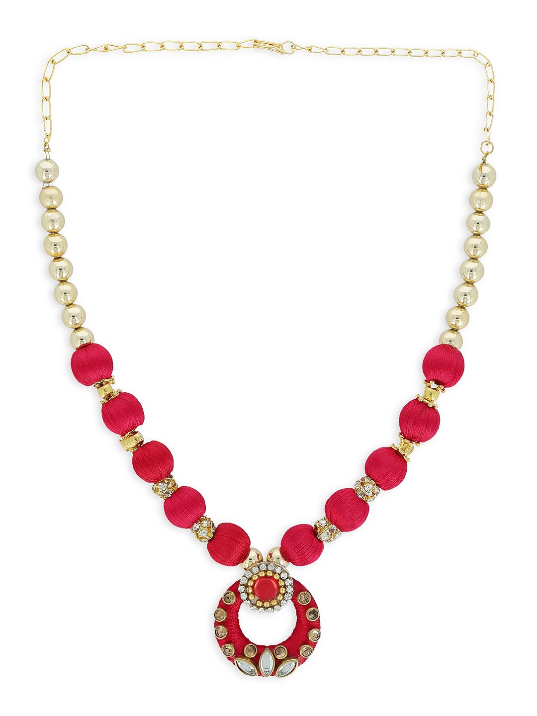 AKSHARA Girls Gold-Toned & Red Alloy Gold-Plated Handcrafted Necklace-picture-42