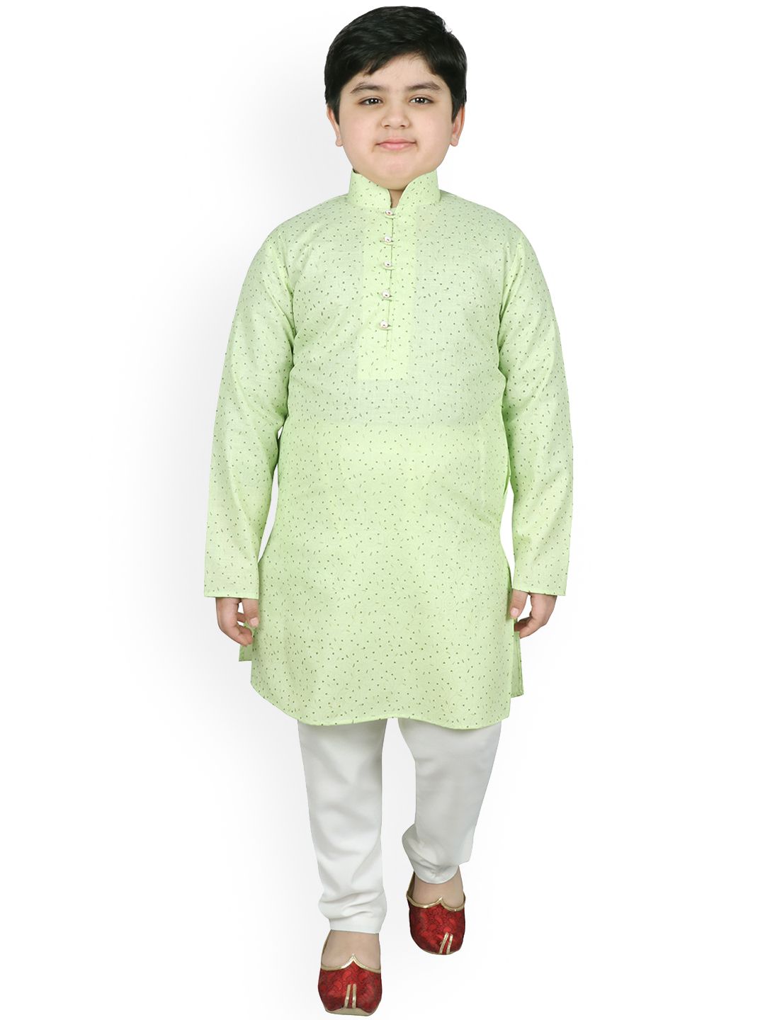 SG YUVRAJ Boys Green Kurta with Pyjamas-picture-37