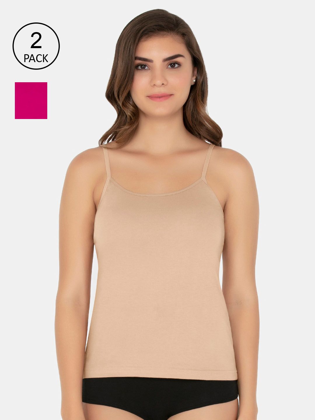 Amante Women Pack Of 2 Solid Cotton Camisoles-picture-16