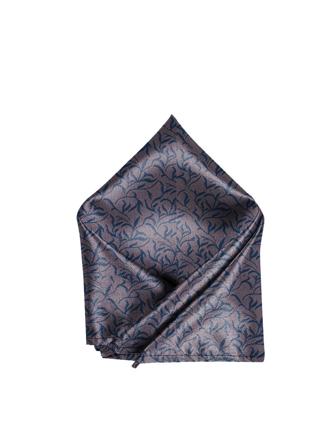 Blacksmith Men Beige & Blue Printed Linen Pocket Square-picture-31