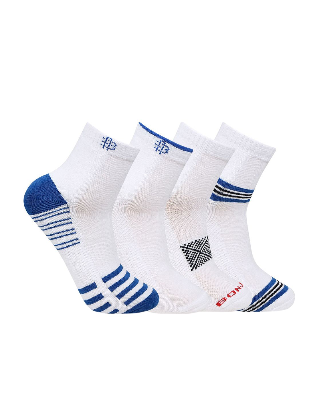 Bonjour Men Pack Of 4 Assorted Ankle-Length Socks-image-42