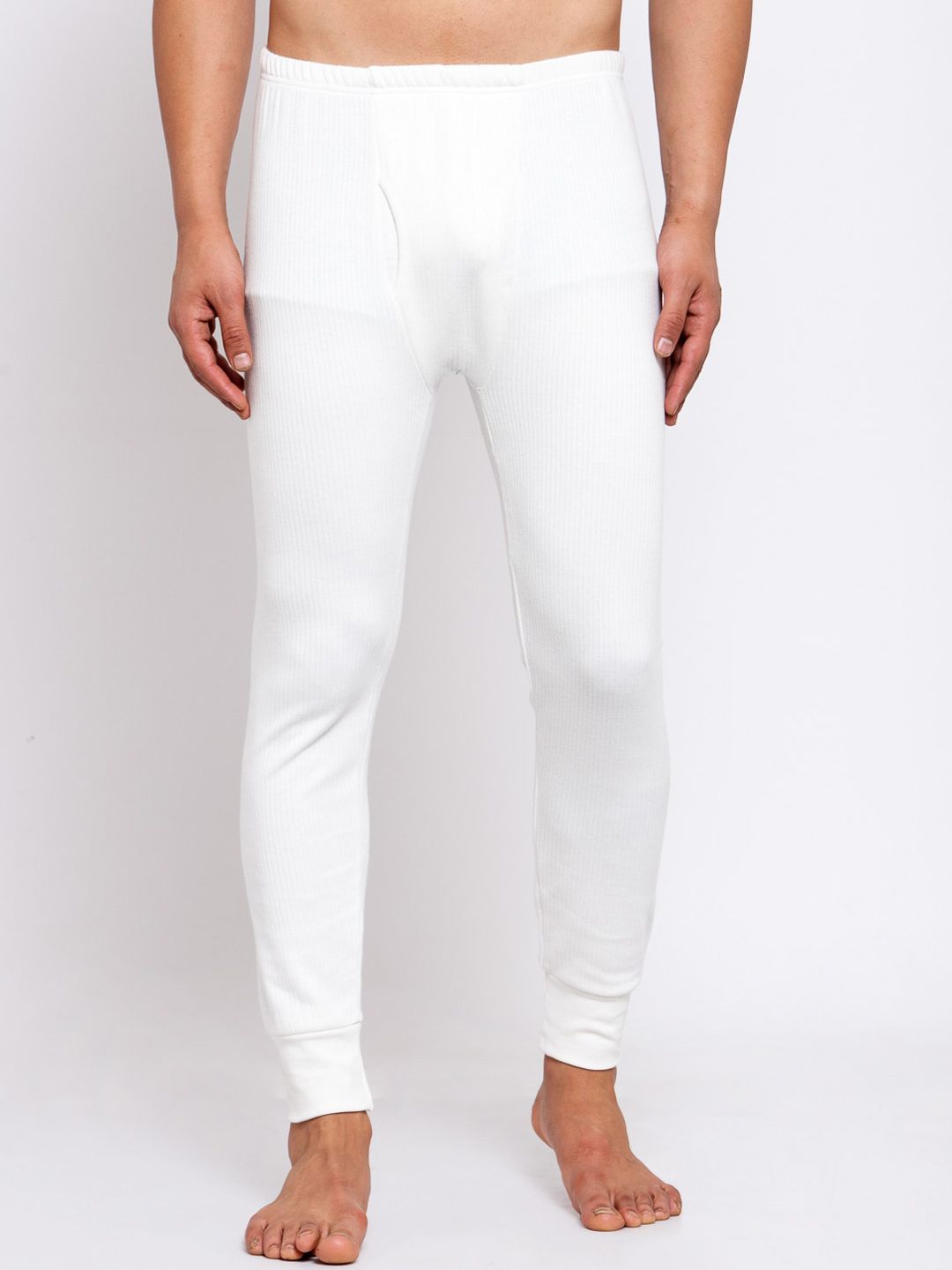Kalt Men Off-White Ribbed Thermal Bottom-picture-29