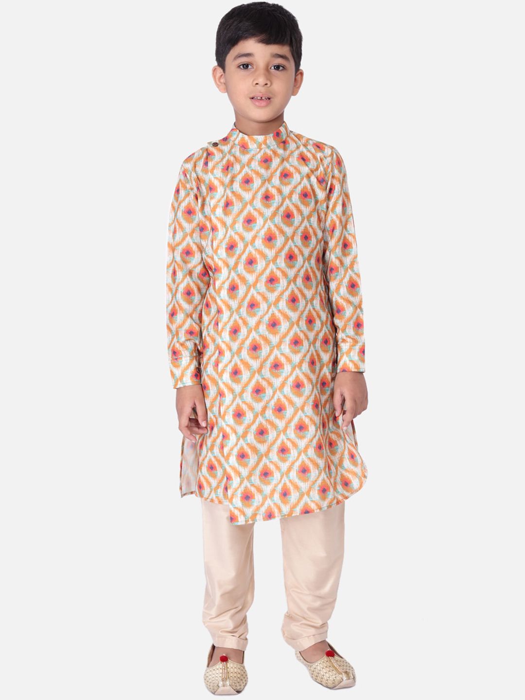 TABARD Boys Orange Printed Kurta with Pyjamas-picture-43