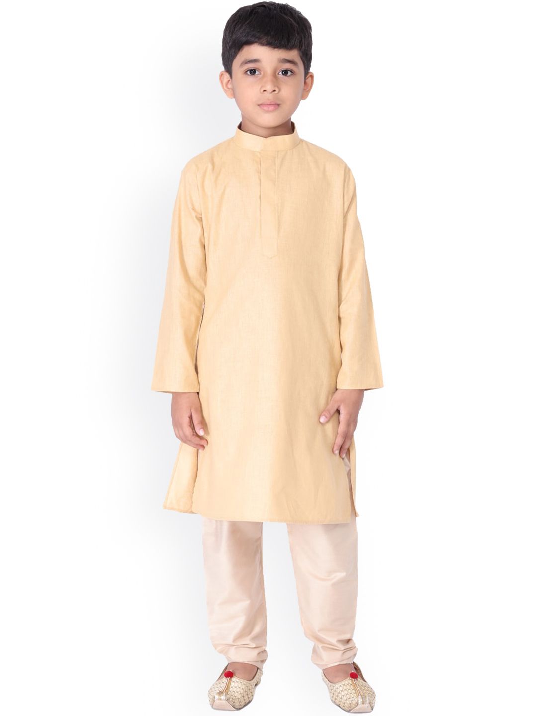 TABARD Boys Beige Solid Cotton Kurta with Pyjamas-picture-27
