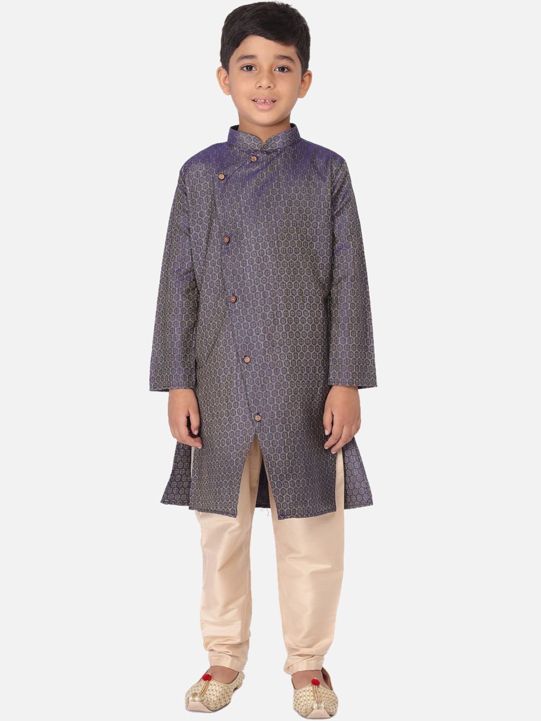 TABARD Boys Blue Angrakha Kurta with Pyjamas-picture-28