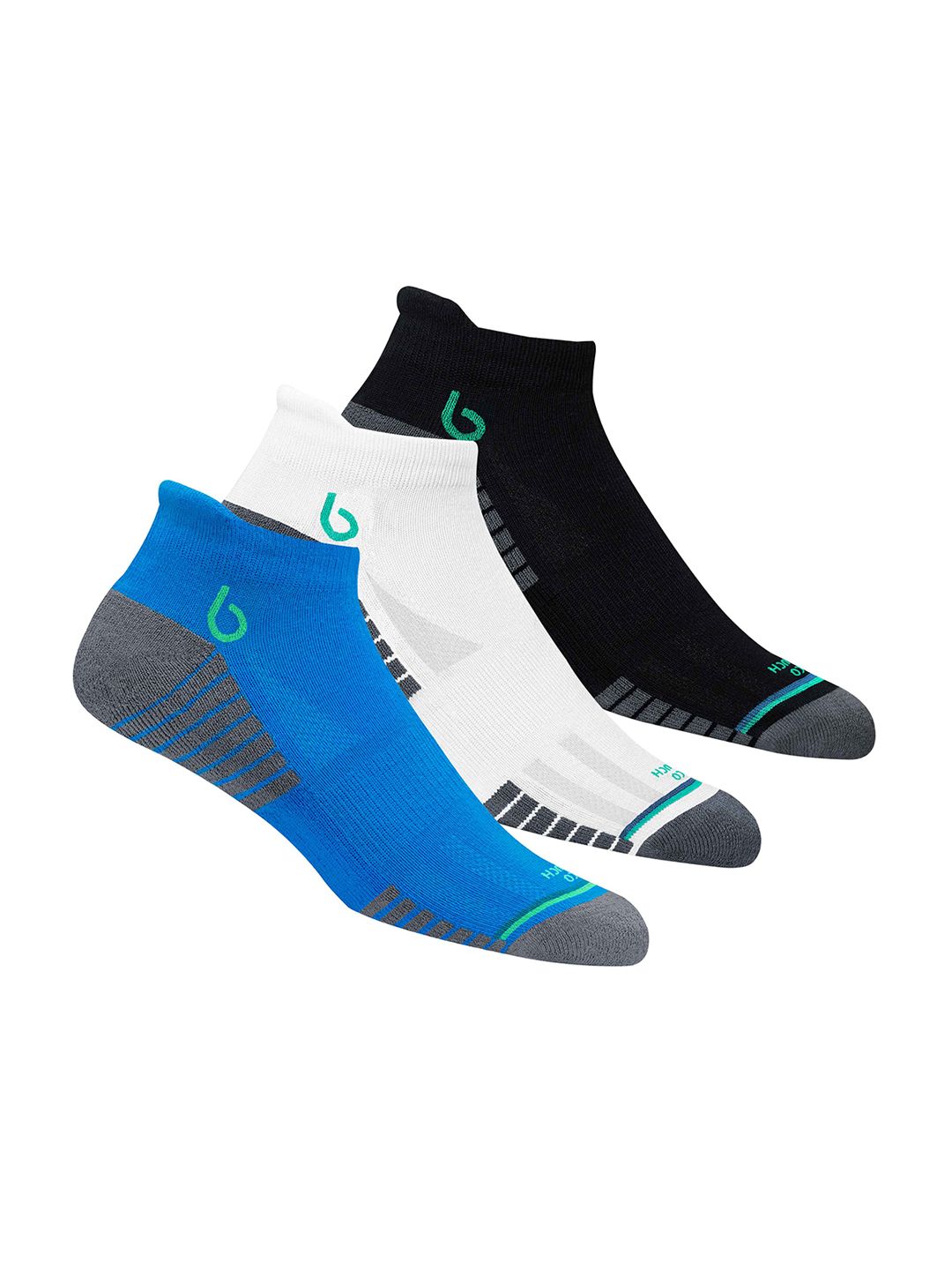 BAMBOS Men Pack Of 3 Assorted Eco Touch Ankle-Length Athletic Socks-picture-55