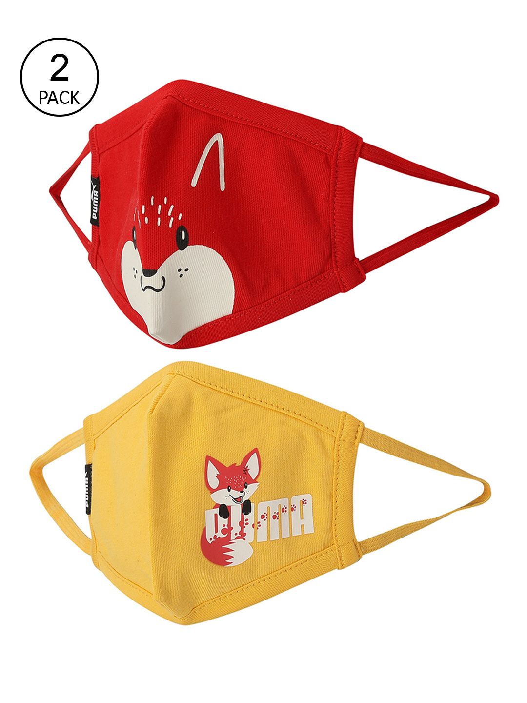 Puma Kids Pack Of 2 Printed 5-ply Protective Outdoor Cotton Masks