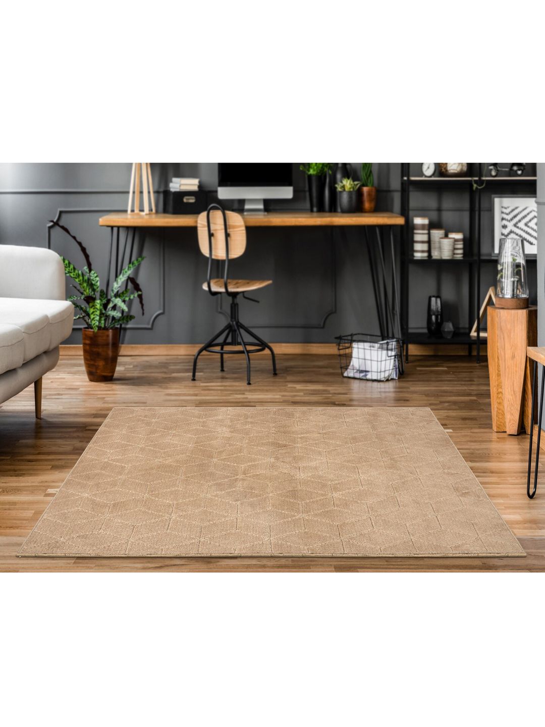 Saral Home Beige Textured Cotton Anti Slip Doormat-picture-50
