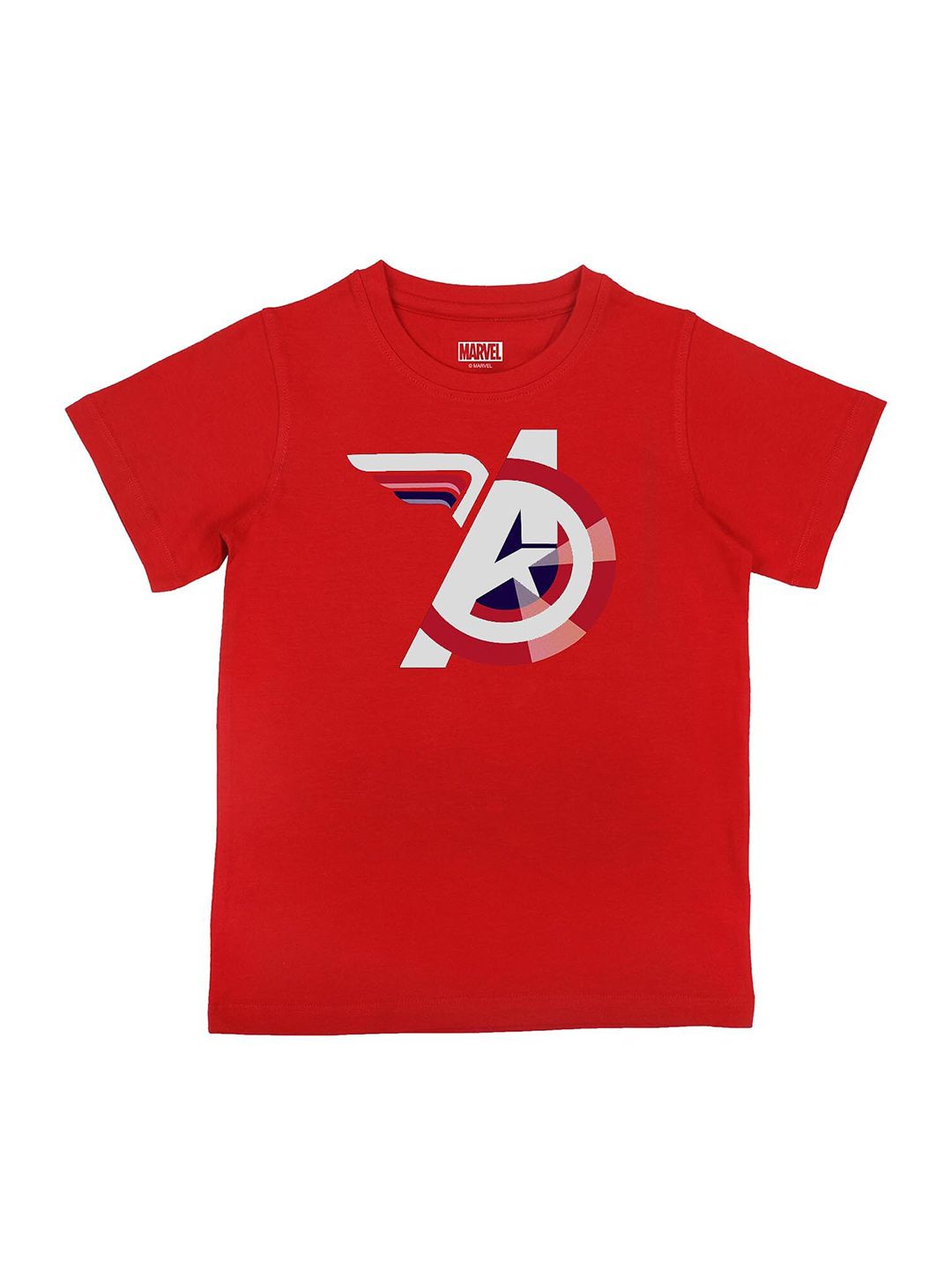 Marvel by Wear Your Mind Boys Red Captain America Printed T-shirt-picture-52