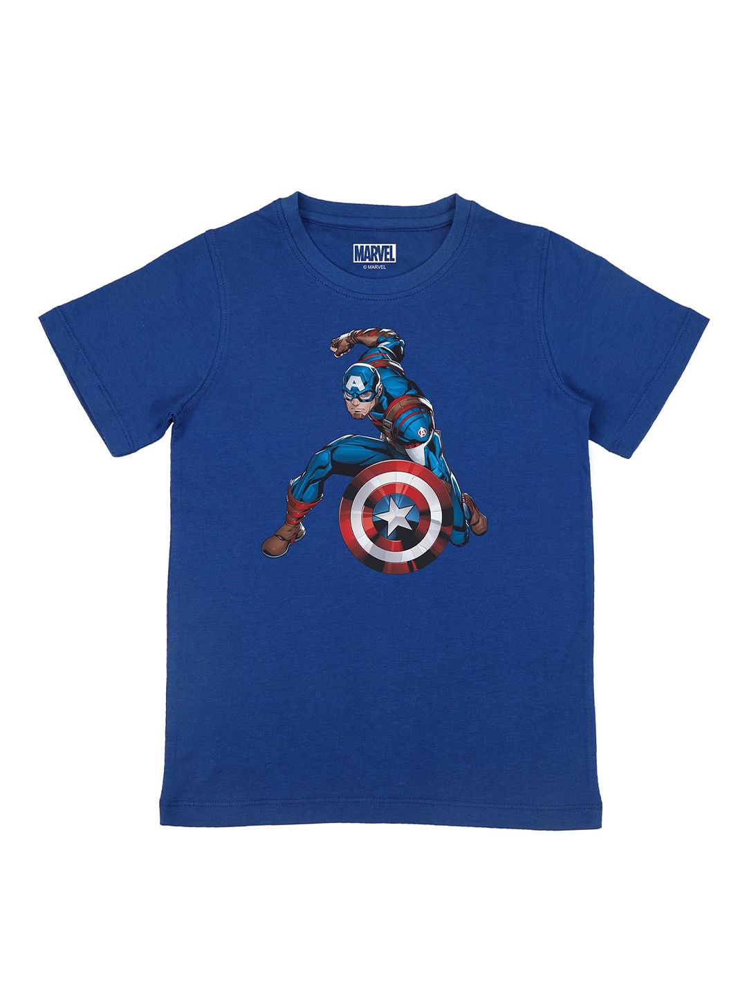 Marvel by Wear Your Mind Boys Blue Captain America Printed T-shirt-picture-10
