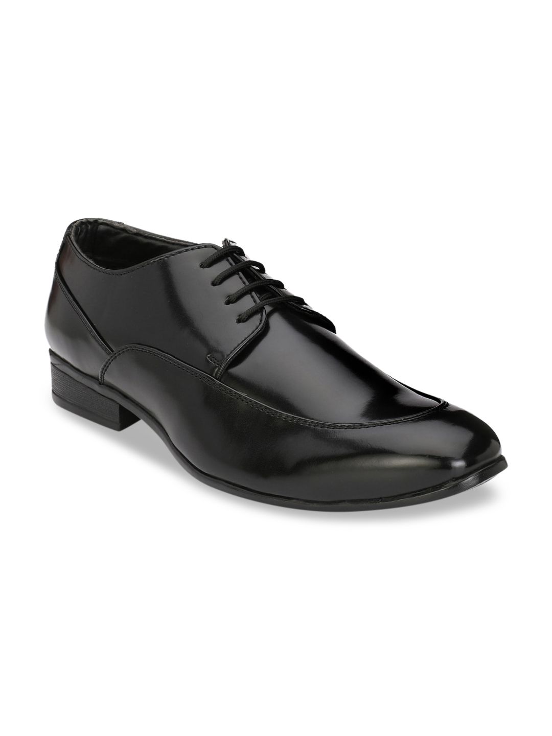 Hirels Men Black Solid Formal Derbys-image-5
