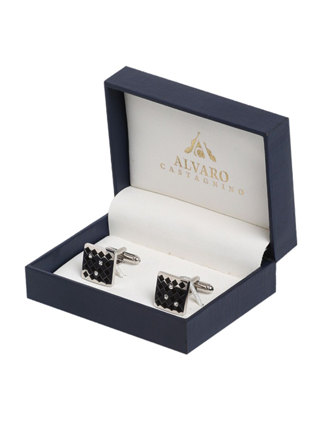 Alvaro Castagnino Silver-Toned & Black Cufflink-picture-41