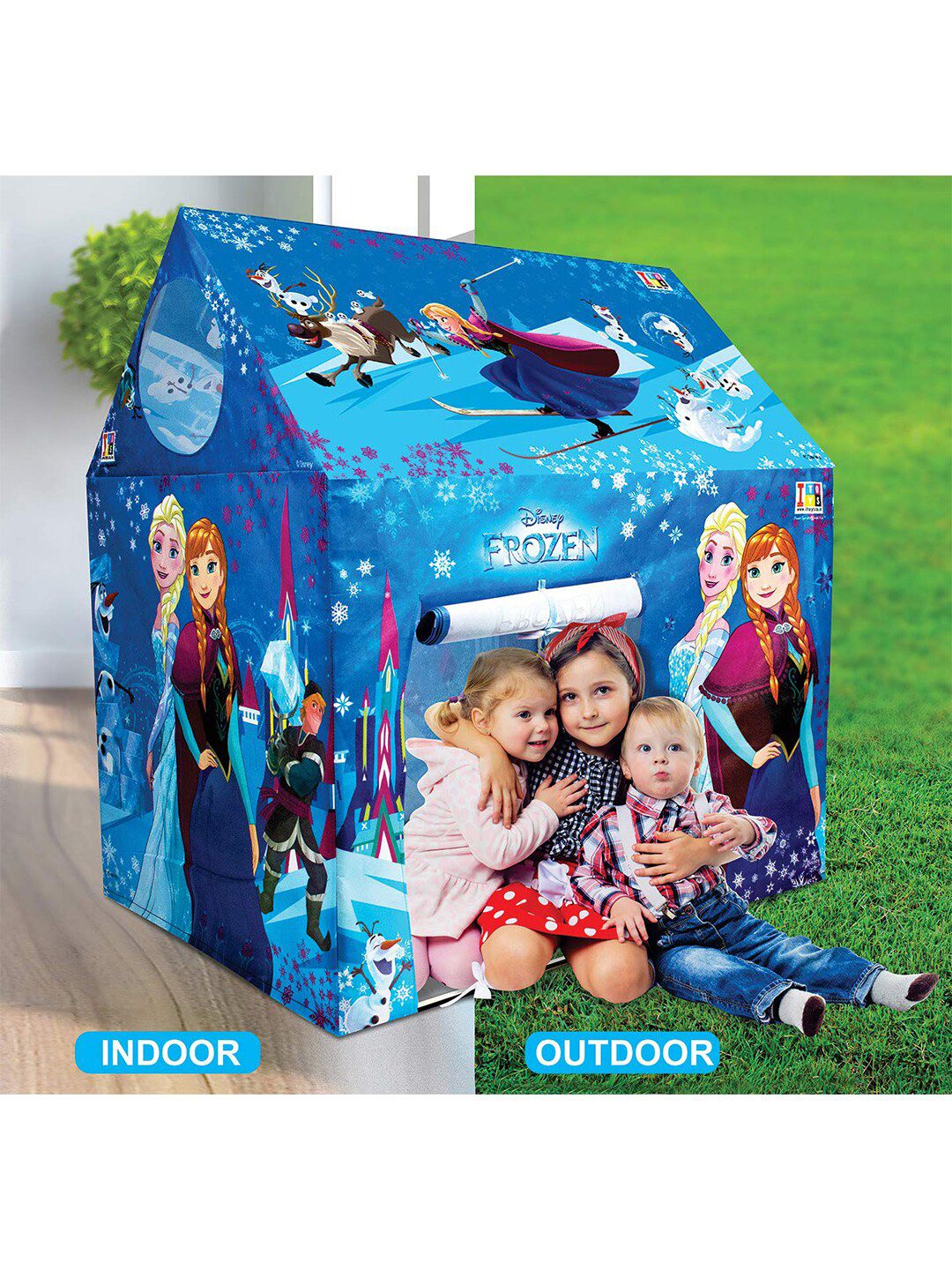 ITOYS Unisex Kids Blue & Burgundy Frozen Printed Playhouse Pipe Tent-image-10