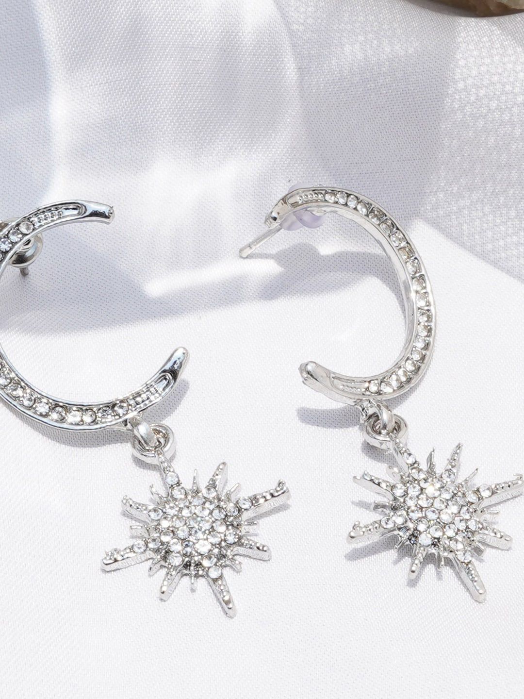 JOKER & WITCH Silver Contemporary Half Hoop Earrings-picture-18