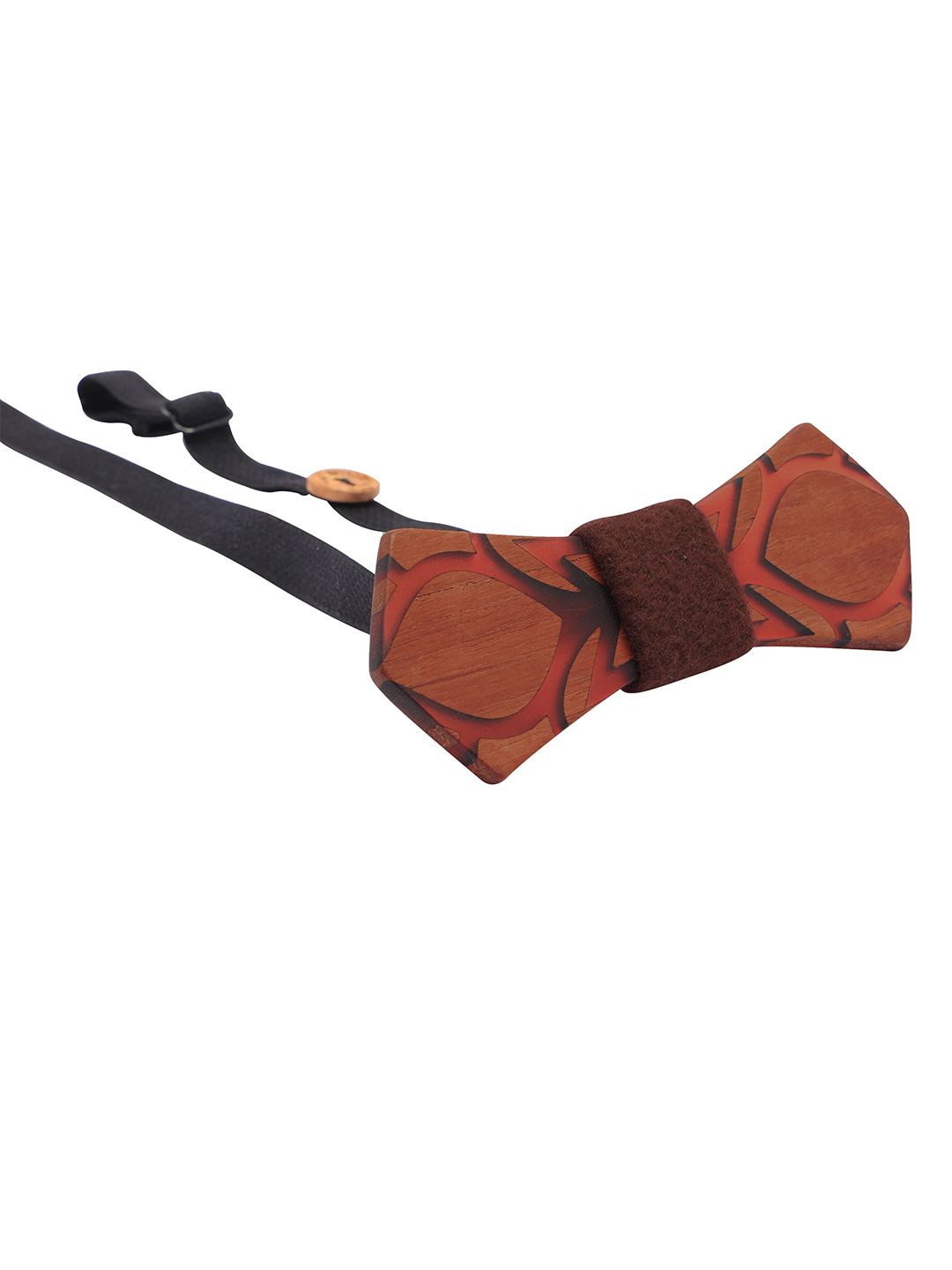 PELUCHE Men Brown Textured Wooden Handcrafted Bow Tie-picture-17