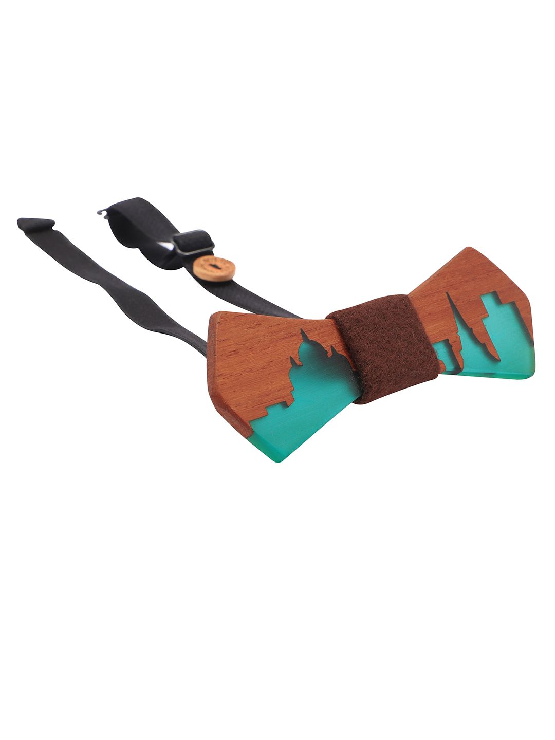 PELUCHE Men Green & Brown Printed Bow Tie-picture-16