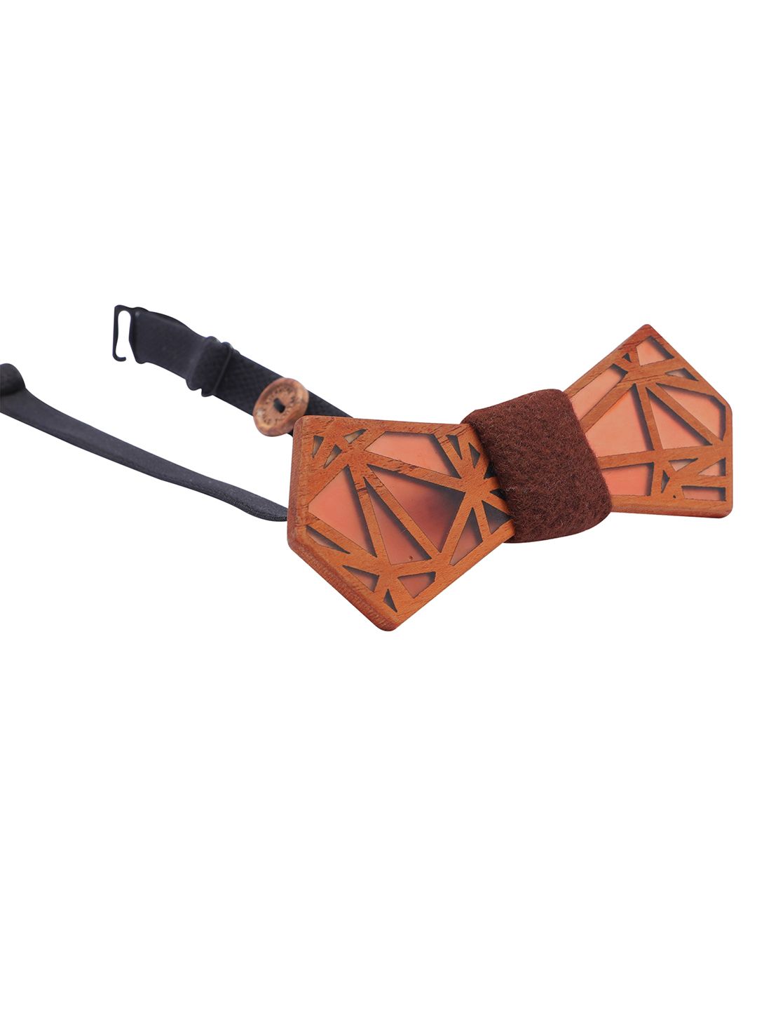 PELUCHE Men Brown Printed Wooden Bow Tie-picture-29