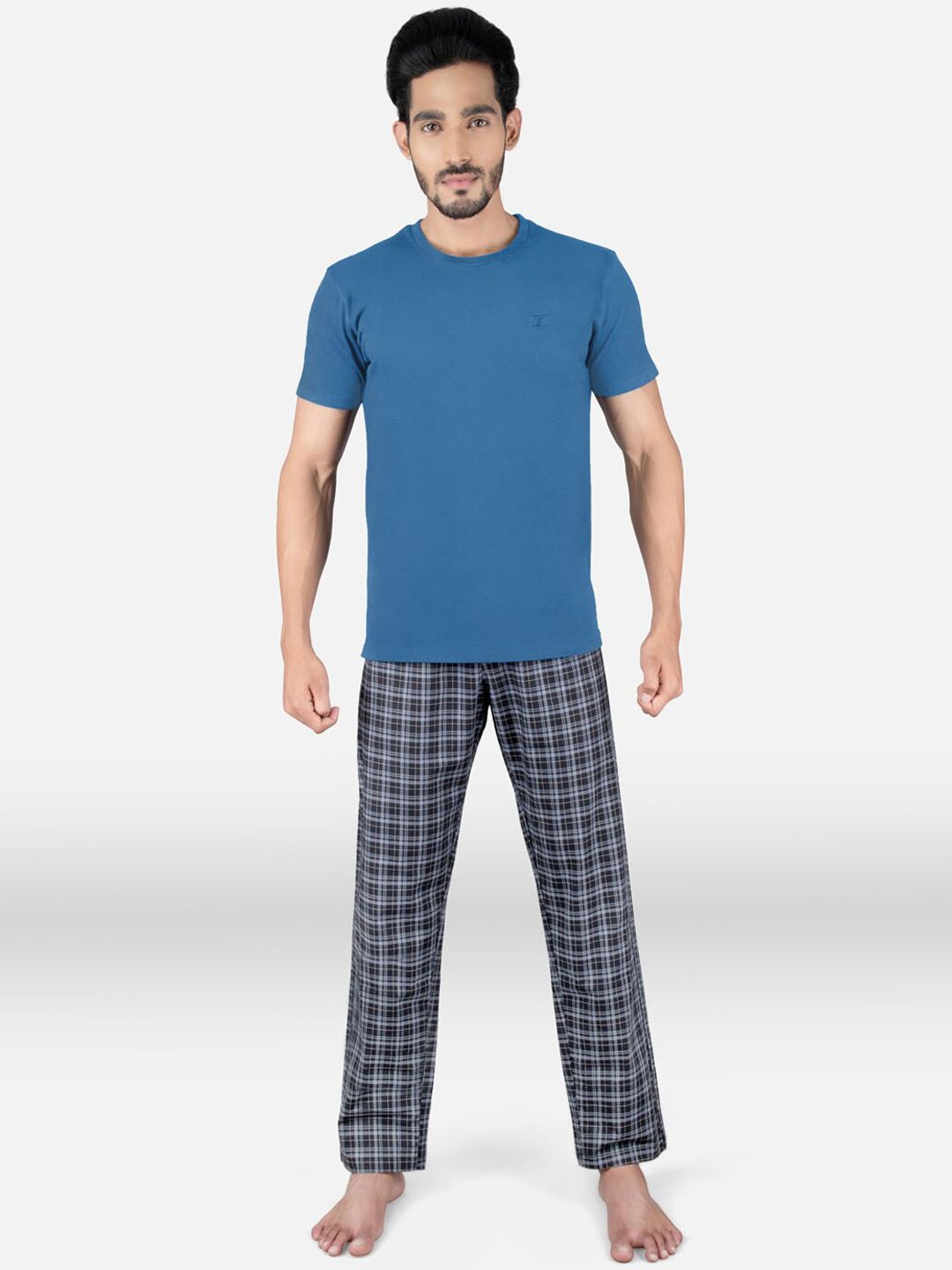 XYXX Men Blue & Black Night Suit-picture-11