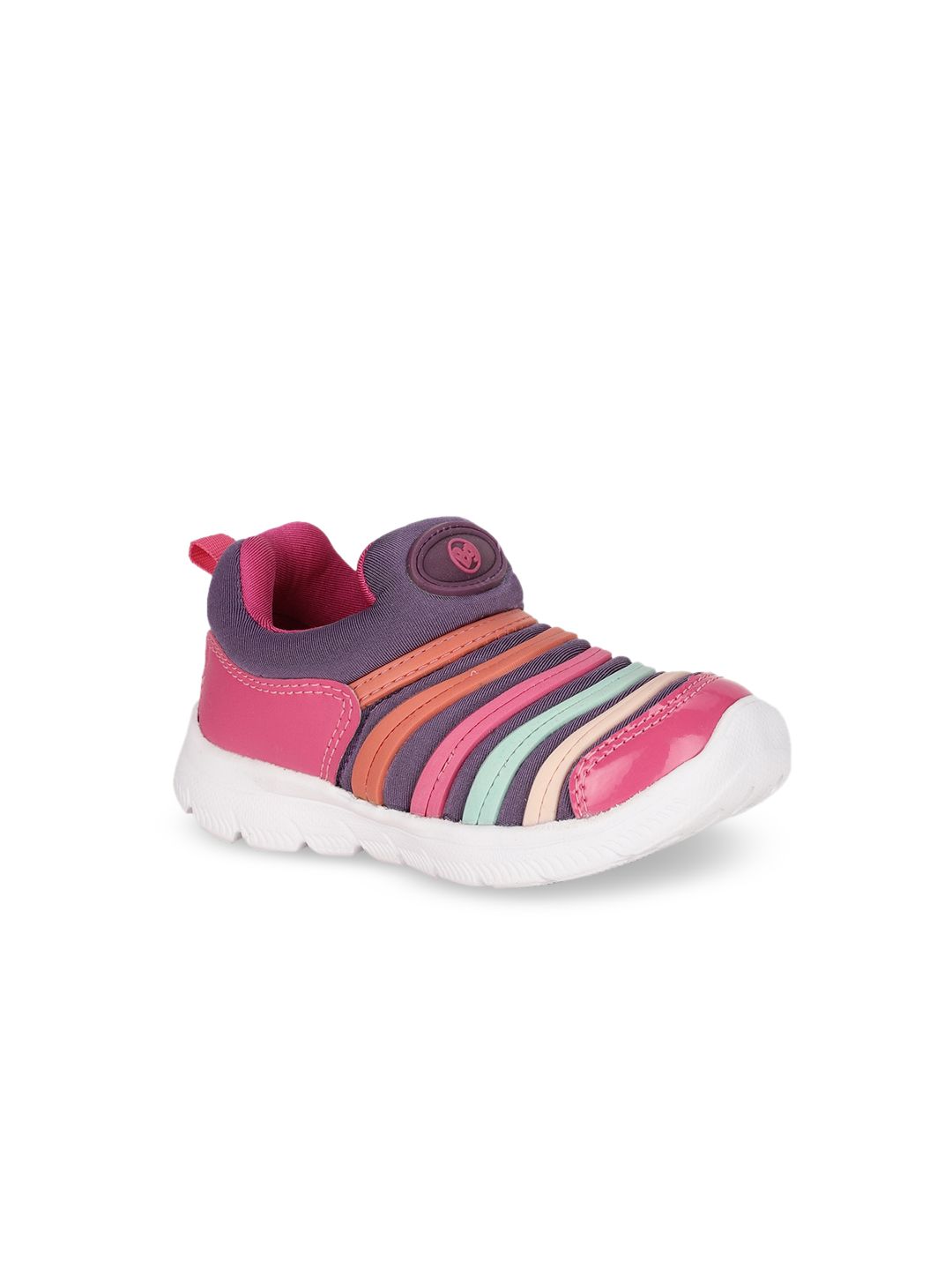 Bubblegummers Girls Pink Woven Design Slip-On Sneakers-picture-30