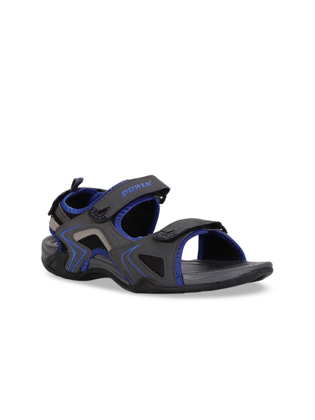 Power Men Blue & Black Solid Sports Sandals-image-33