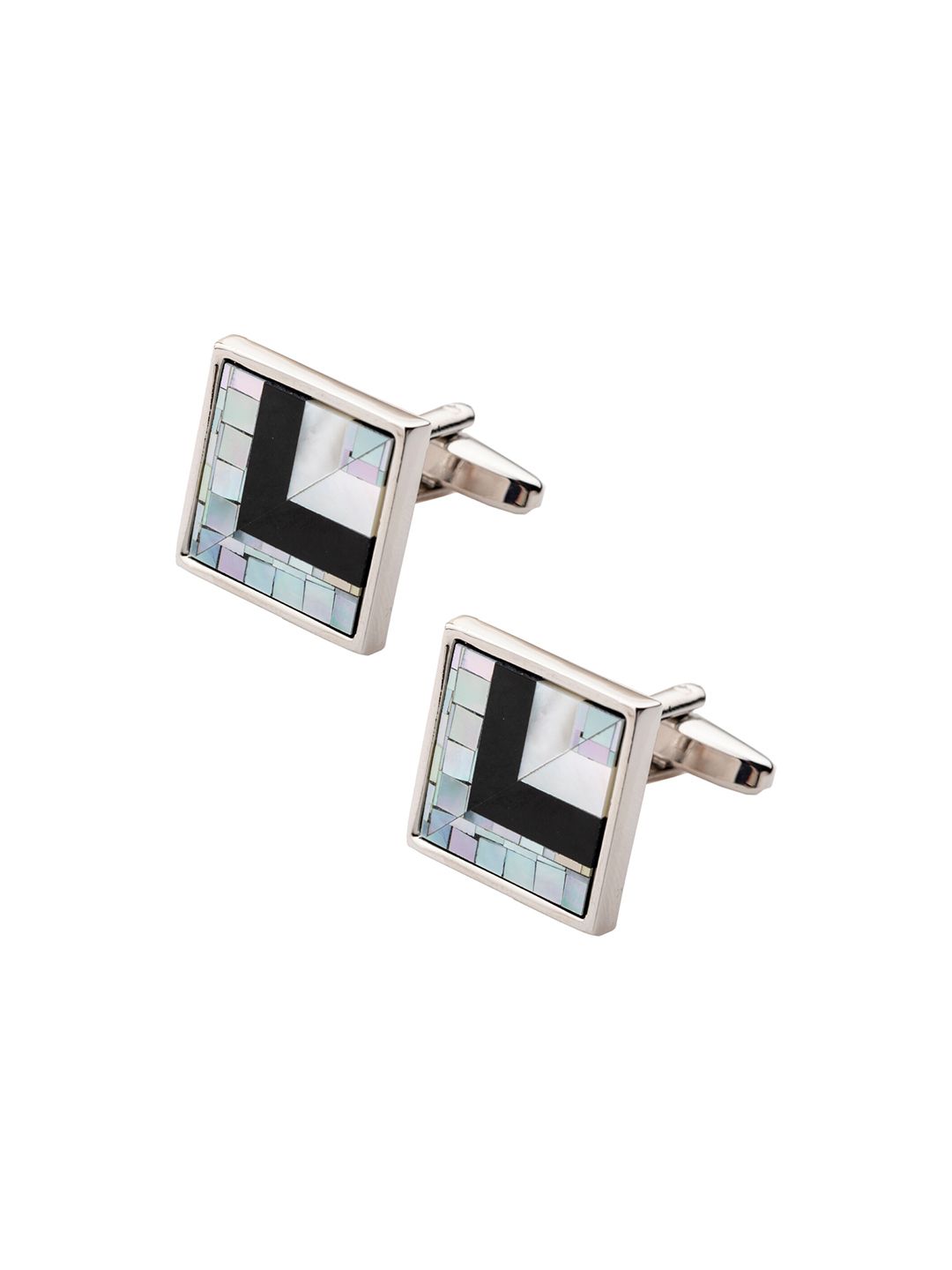 The Tie Hub Silver & Blue Brass Formal Cufflink-picture-47