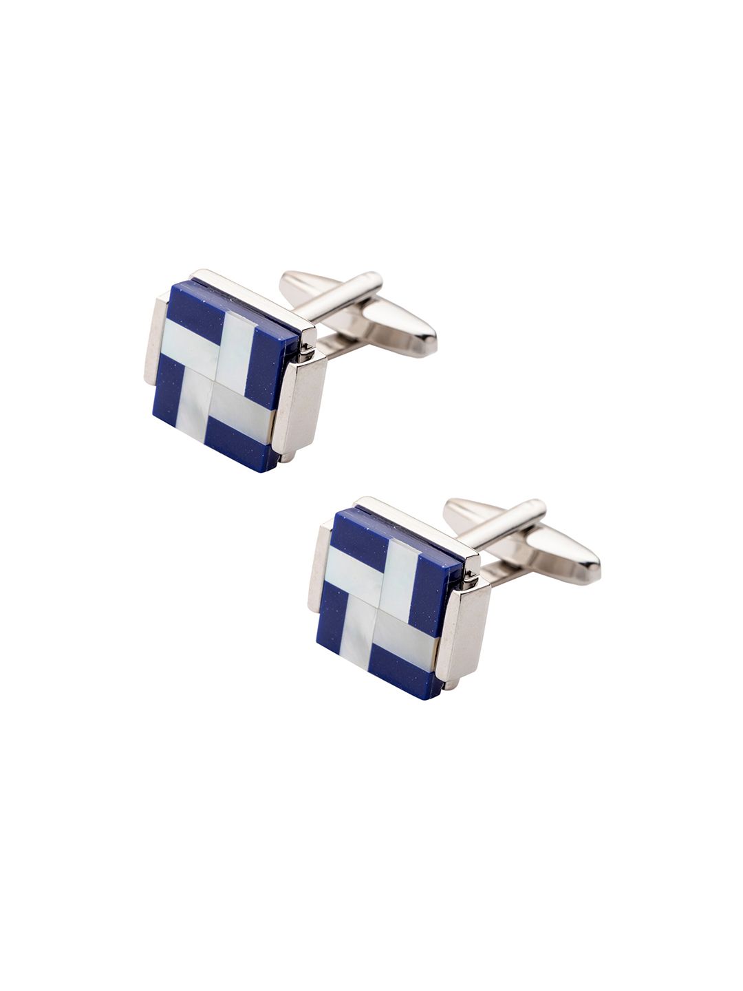 The Tie Hub Silver & Blue Cufflink-picture-57