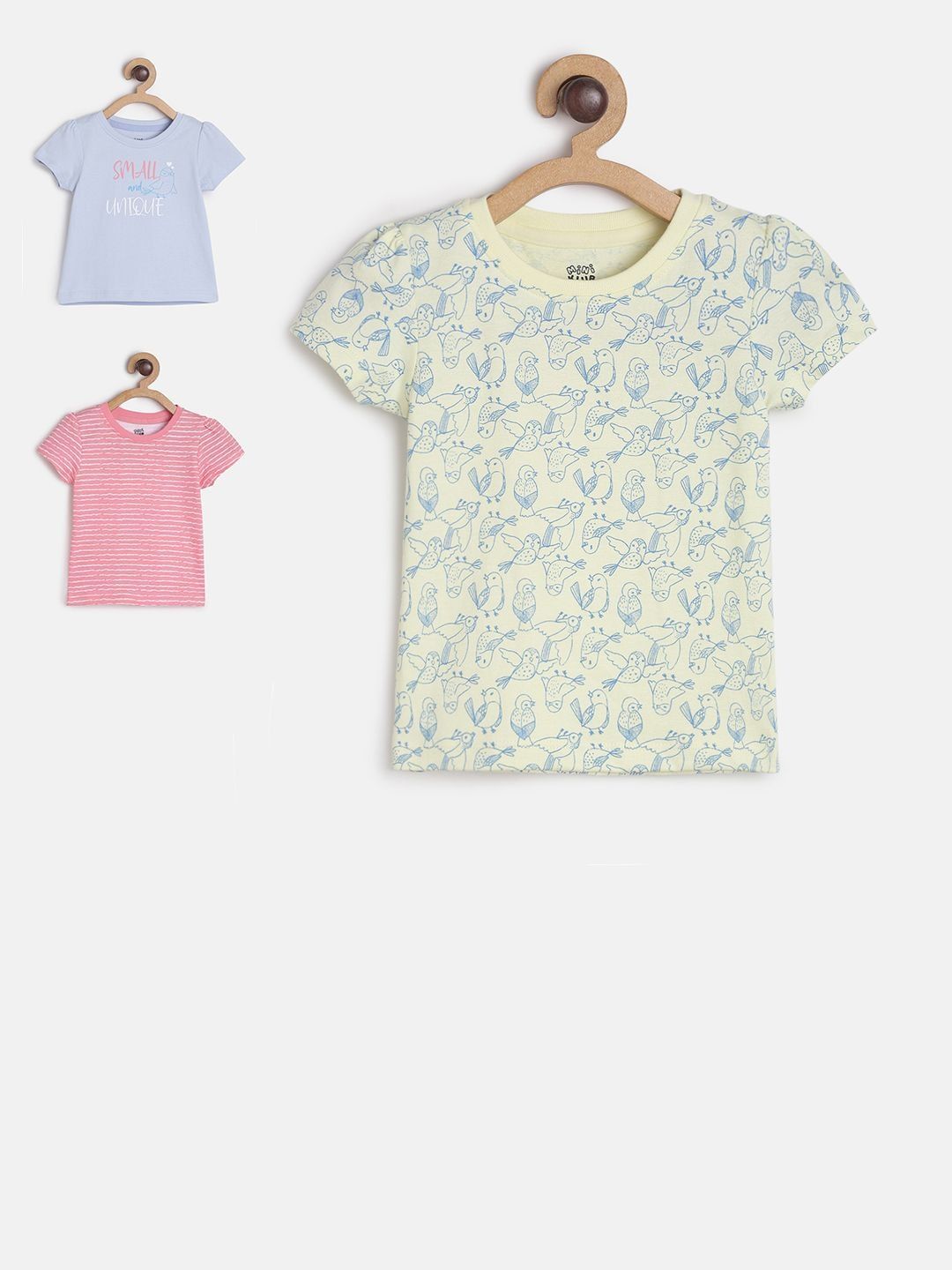 MINI KLUB Girls Multicoloured Set of 3 Floral Regular Top-picture-50