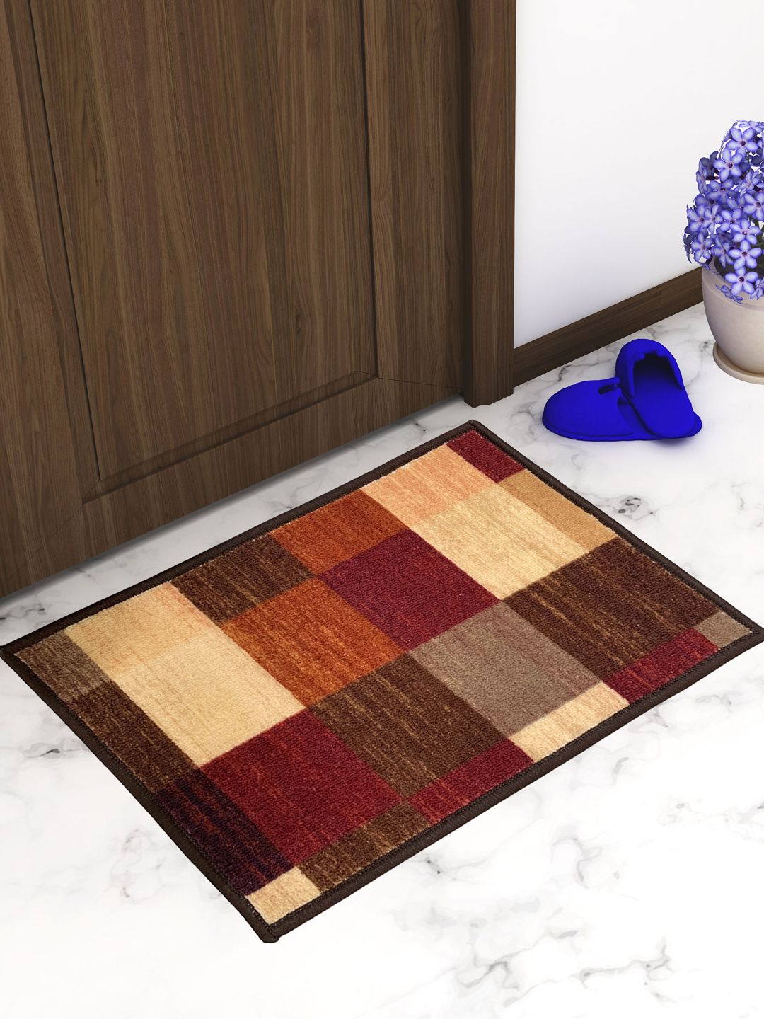Athom Trendz Set Of 3 Brown & Beige Printed Anti-Skid Doormat-image-39