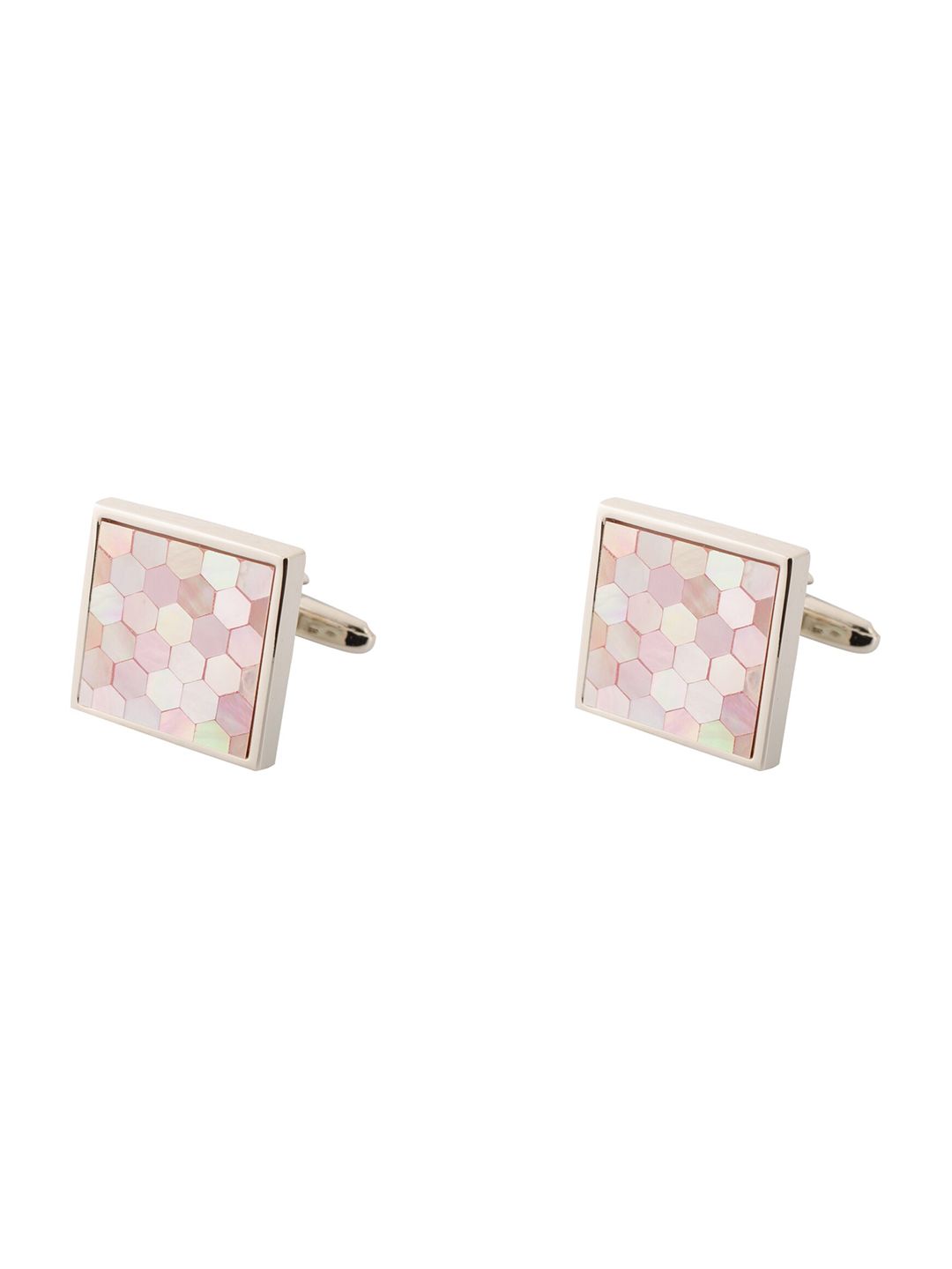 The Tie Hub Silver-Toned & Pink Cufflink-picture-39