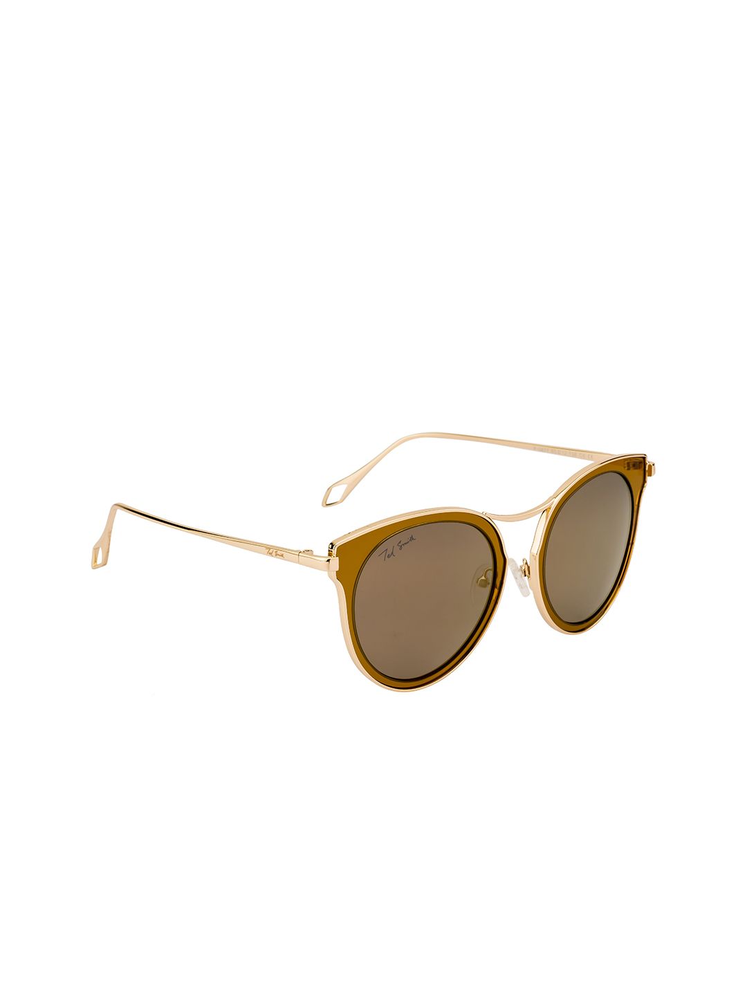 Ted Smith Women Gold Lens & Gold-Toned Cateye Sunglasses with Polarised Lens TSO-P0877_C6-image-8