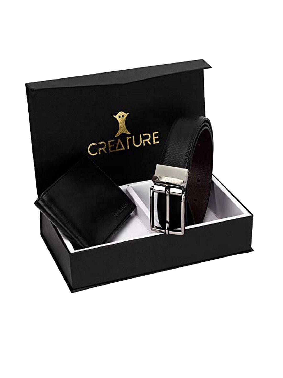 Creature Men Black Textured Accessory Gift Set-picture-33