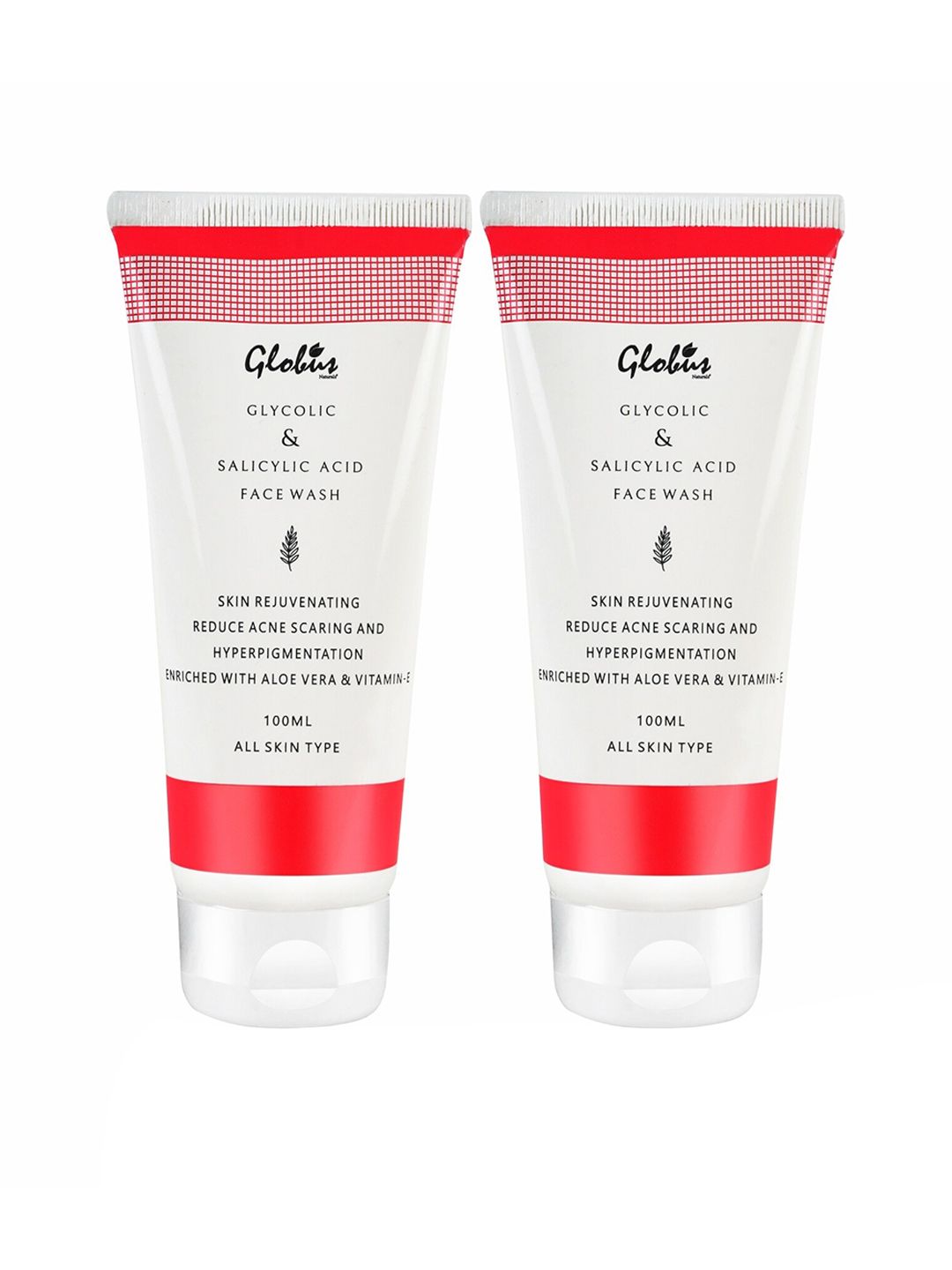 Globus naturals Set of 2 Glycolic & Salicylic Acid Pimple Clear Face Wash 100 ml-picture-36