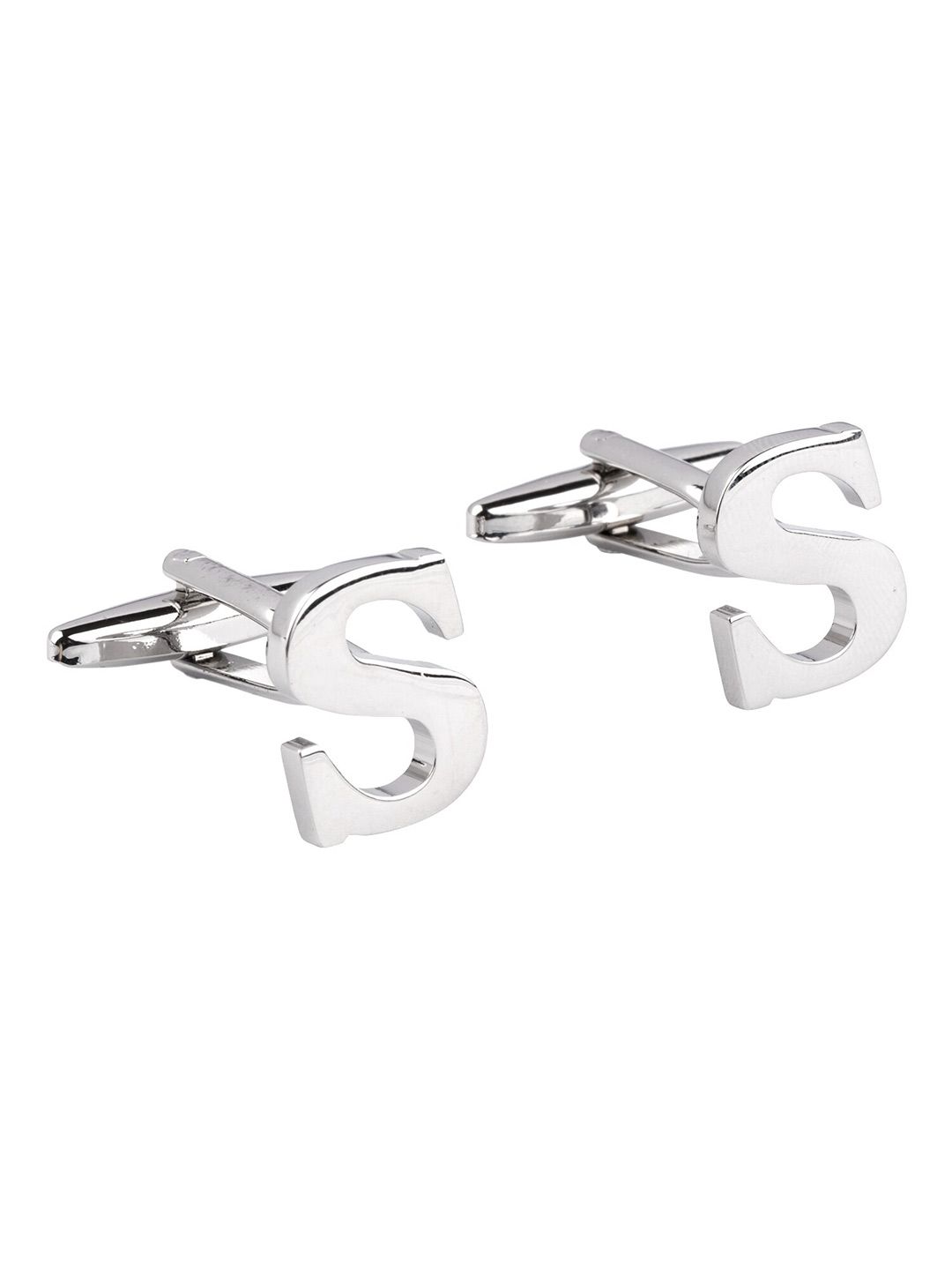 The Tie Hub Silver-Toned Alphabet Cufflink-picture-52