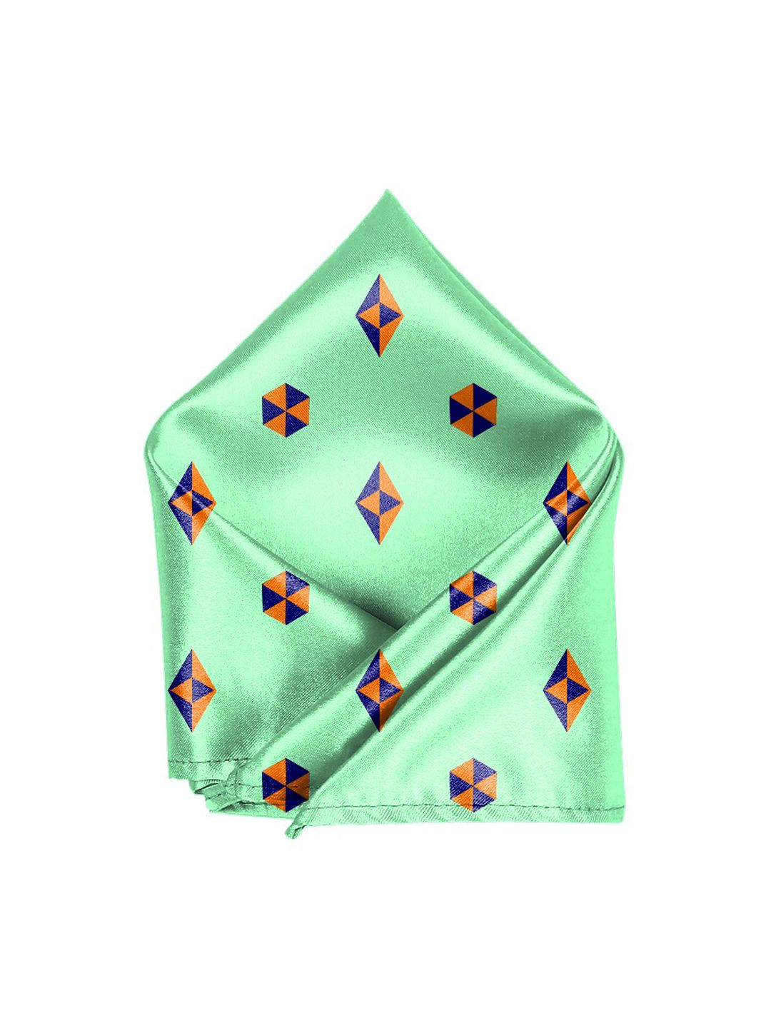 Blacksmith Men Green & Blue Printed Pure Satin Pocket Square-picture-11