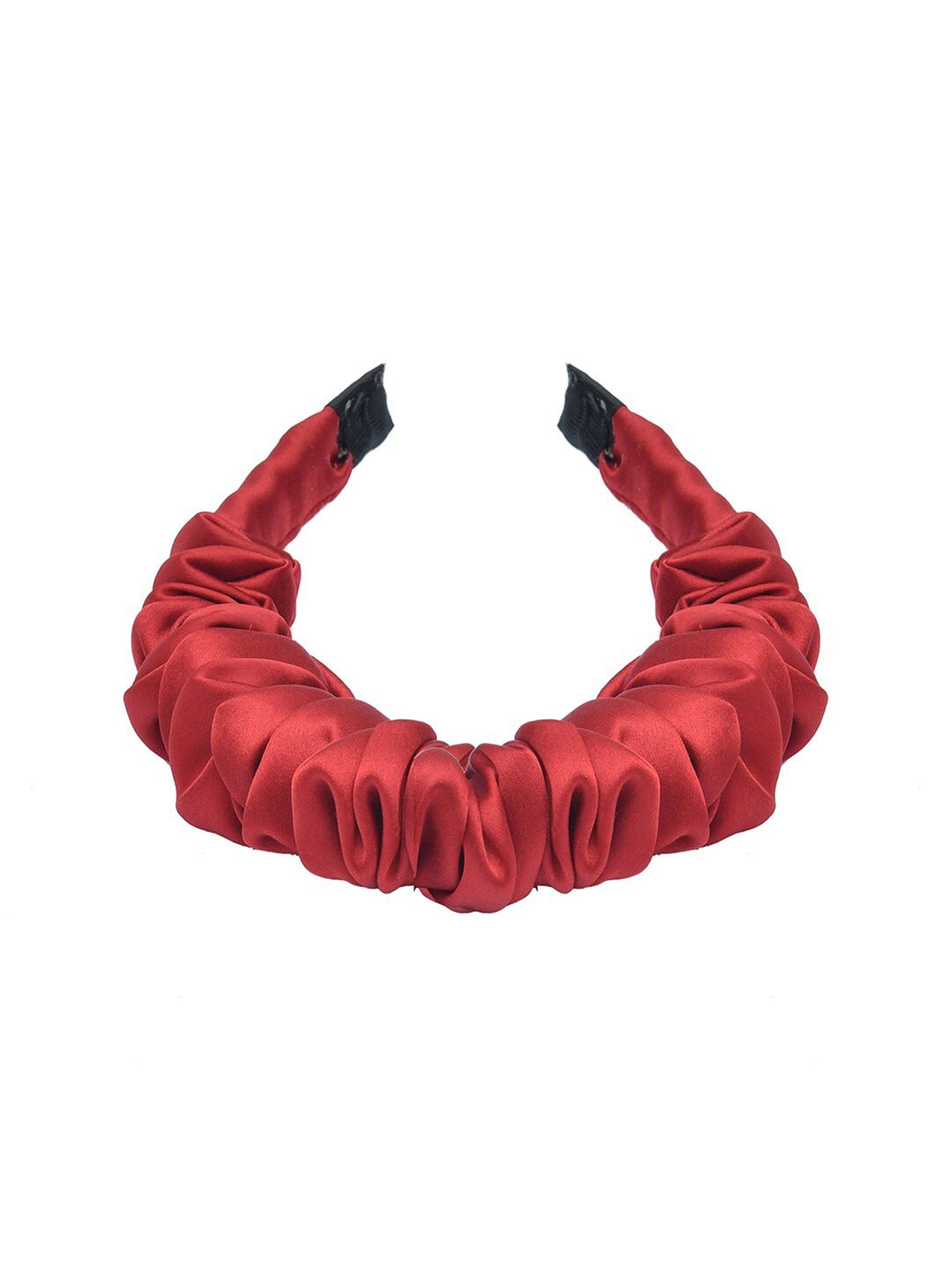 FUNKRAFTS Girls Maroon Satin Silk Bow Hairband-picture-23