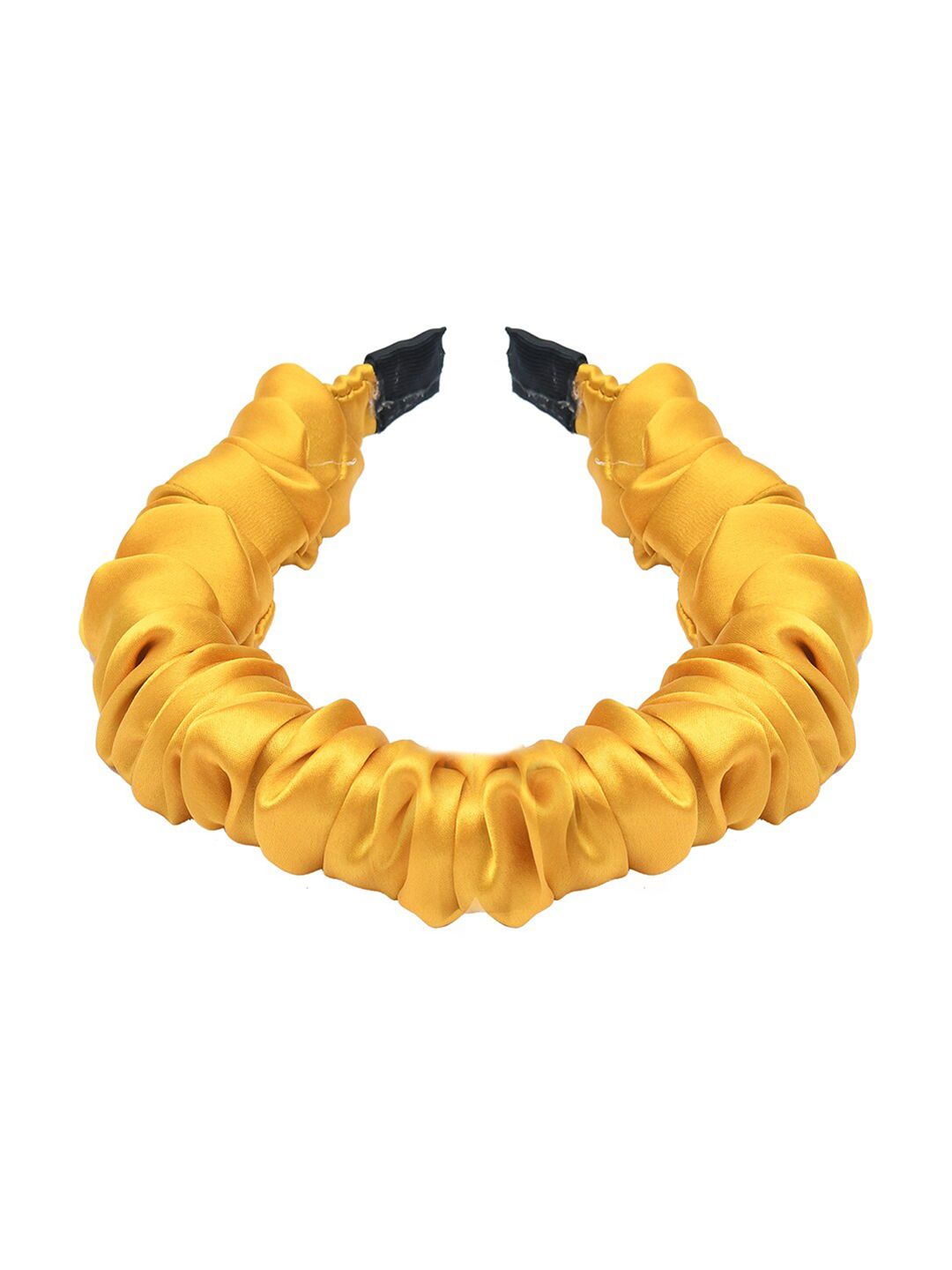 FUNKRAFTS Girls Mustard & Black Satin Silk Bow Hairband-picture-53