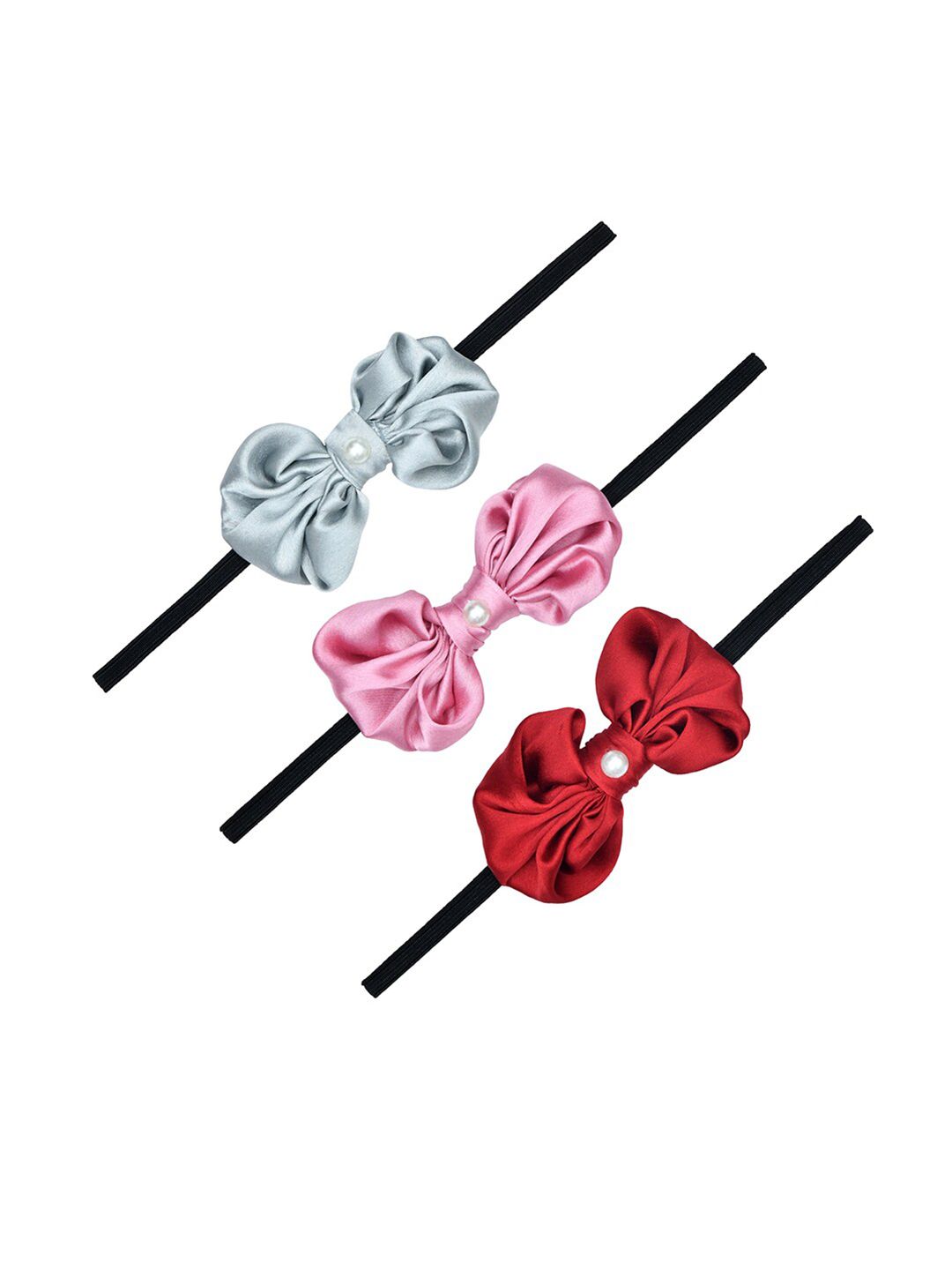 FUNKRAFTS Girls Maroon & Pink Set of 3 Beaded Hairband-picture-19