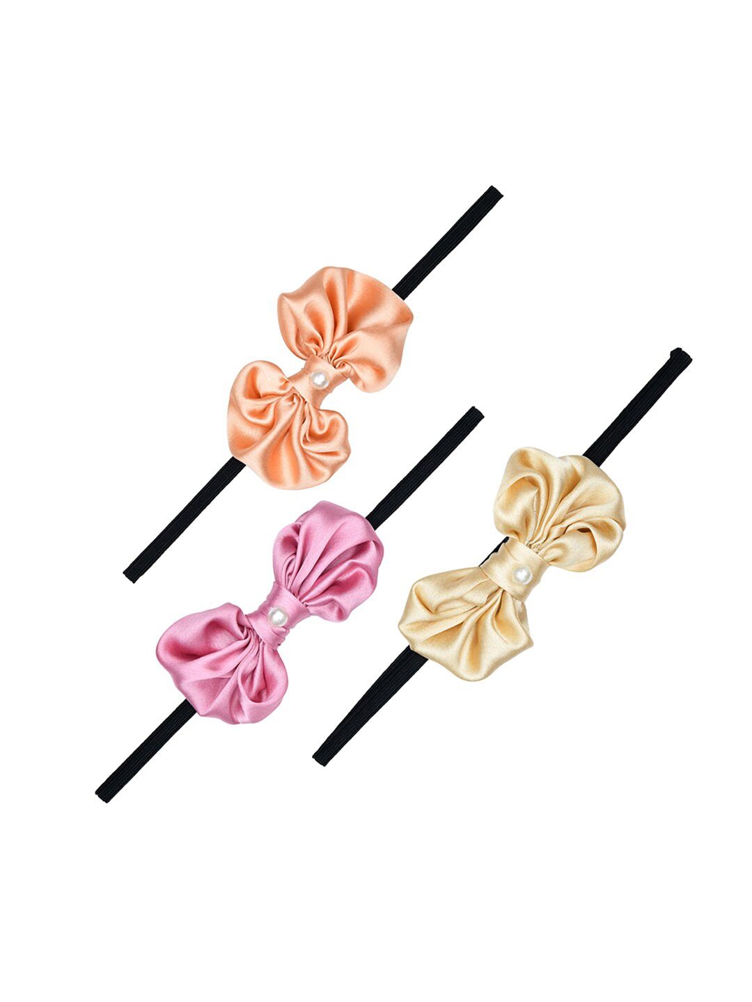 FUNKRAFTS Girls Pink & Peach-Coloured Set of 3 Ponytail Holders-picture-35