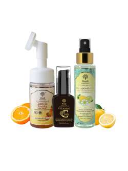 KHADI ESSENTIALS - Khadi Essentials 10 Vitamin C Serum, Foaming Face Wash & Refreshing Face Mist Combo