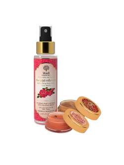 KHADI ESSENTIALS - KHADI ESSENTIALS Rose Face Mist, Wild Rose Lip Butter & Strawberry Beetroot Lip Scrub Set